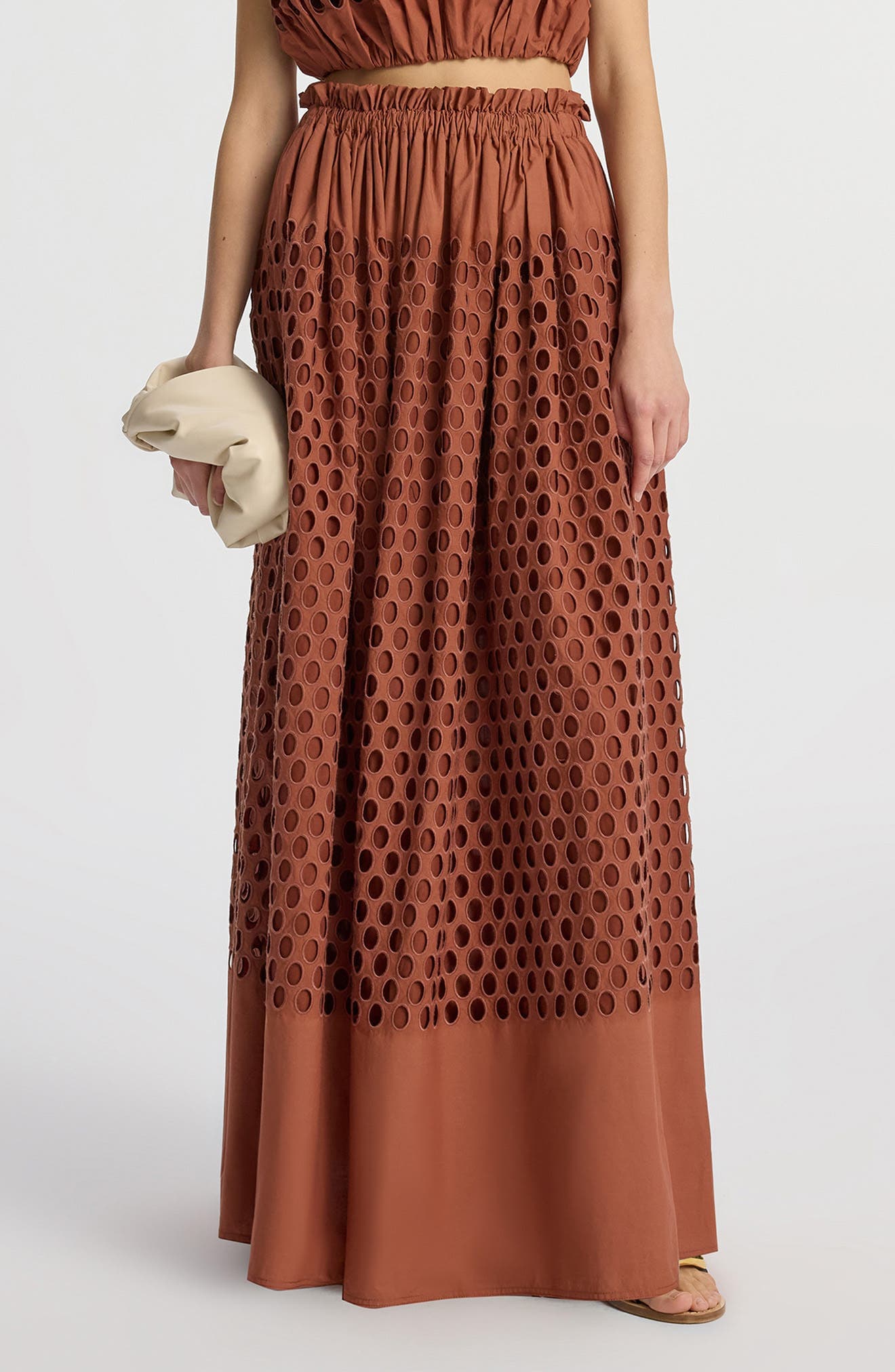 Flora Cotton Eyelet Maxi Skirt - image 1