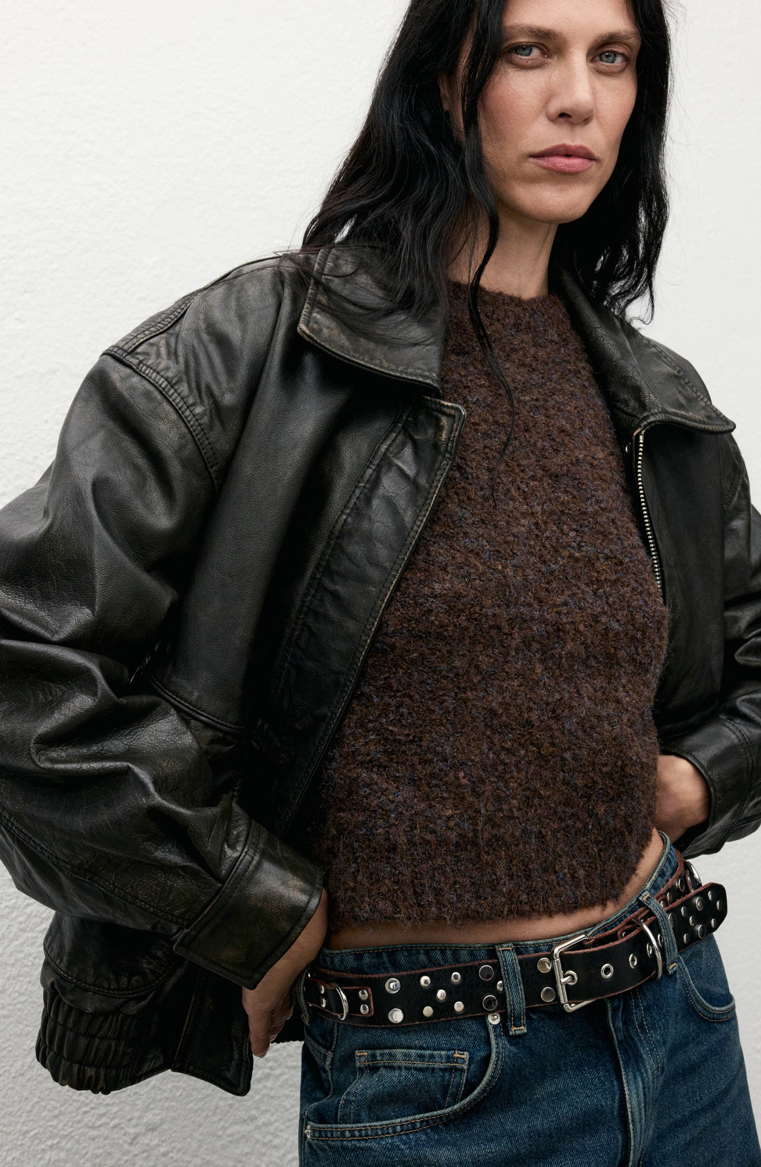 Short Sleeve Boucle Sweater - image 2