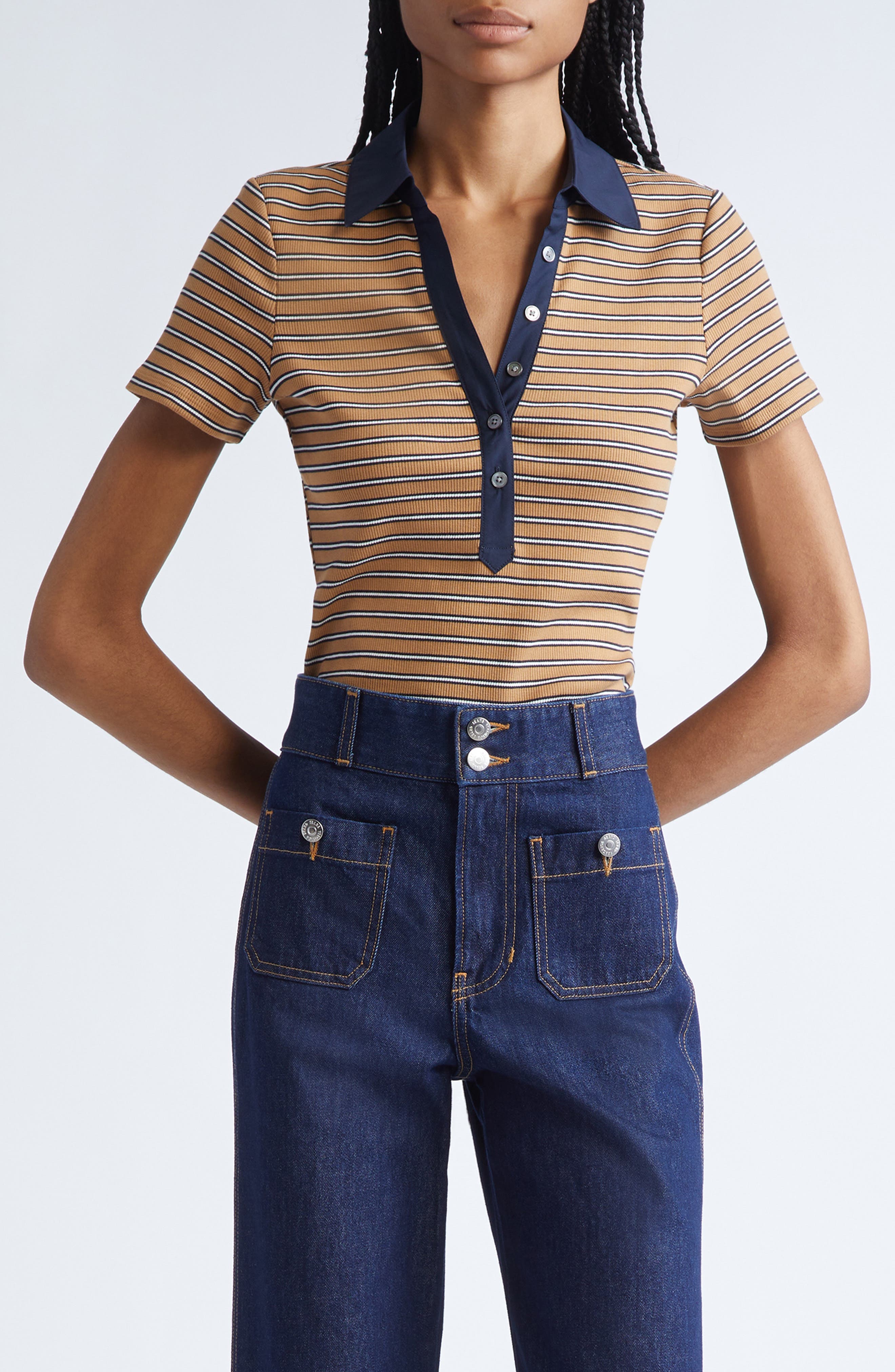 Kearney Stripe Stretch Cotton Rib Polo - image 1