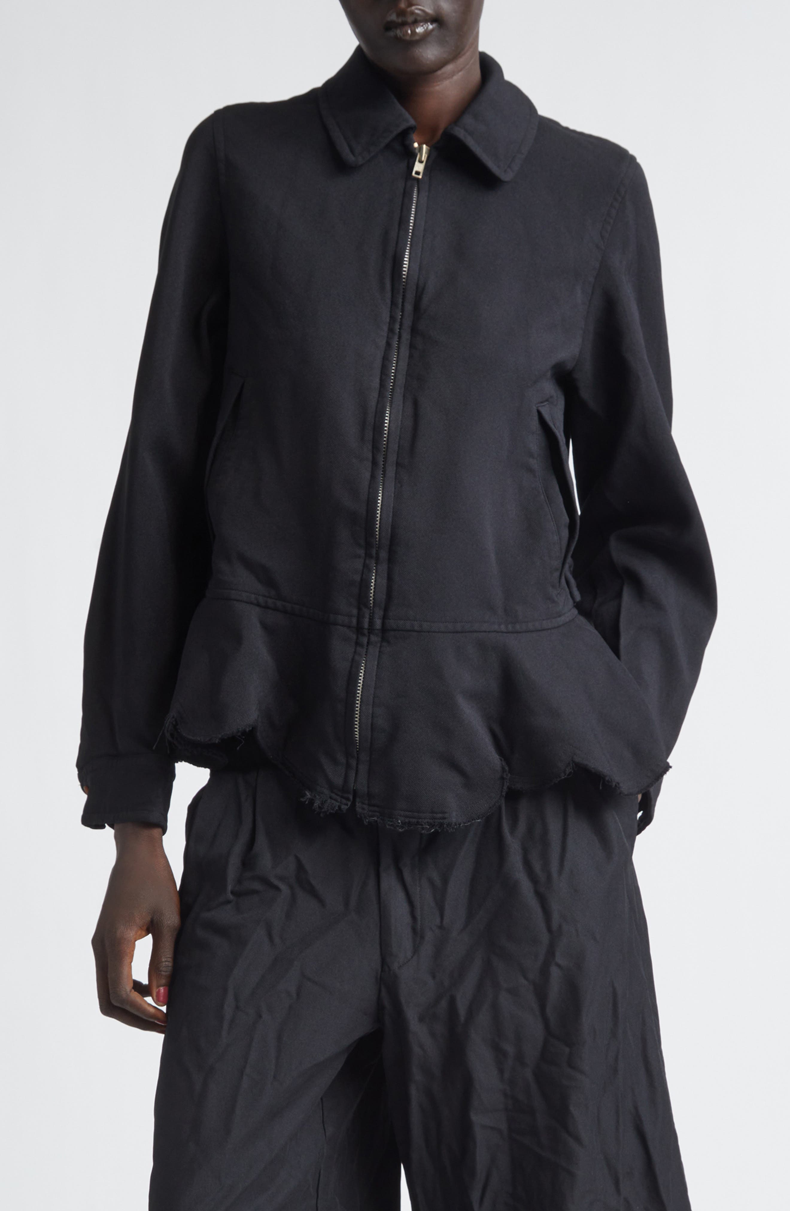 Raw Edge Gabardine Peplum Jacket - image 1