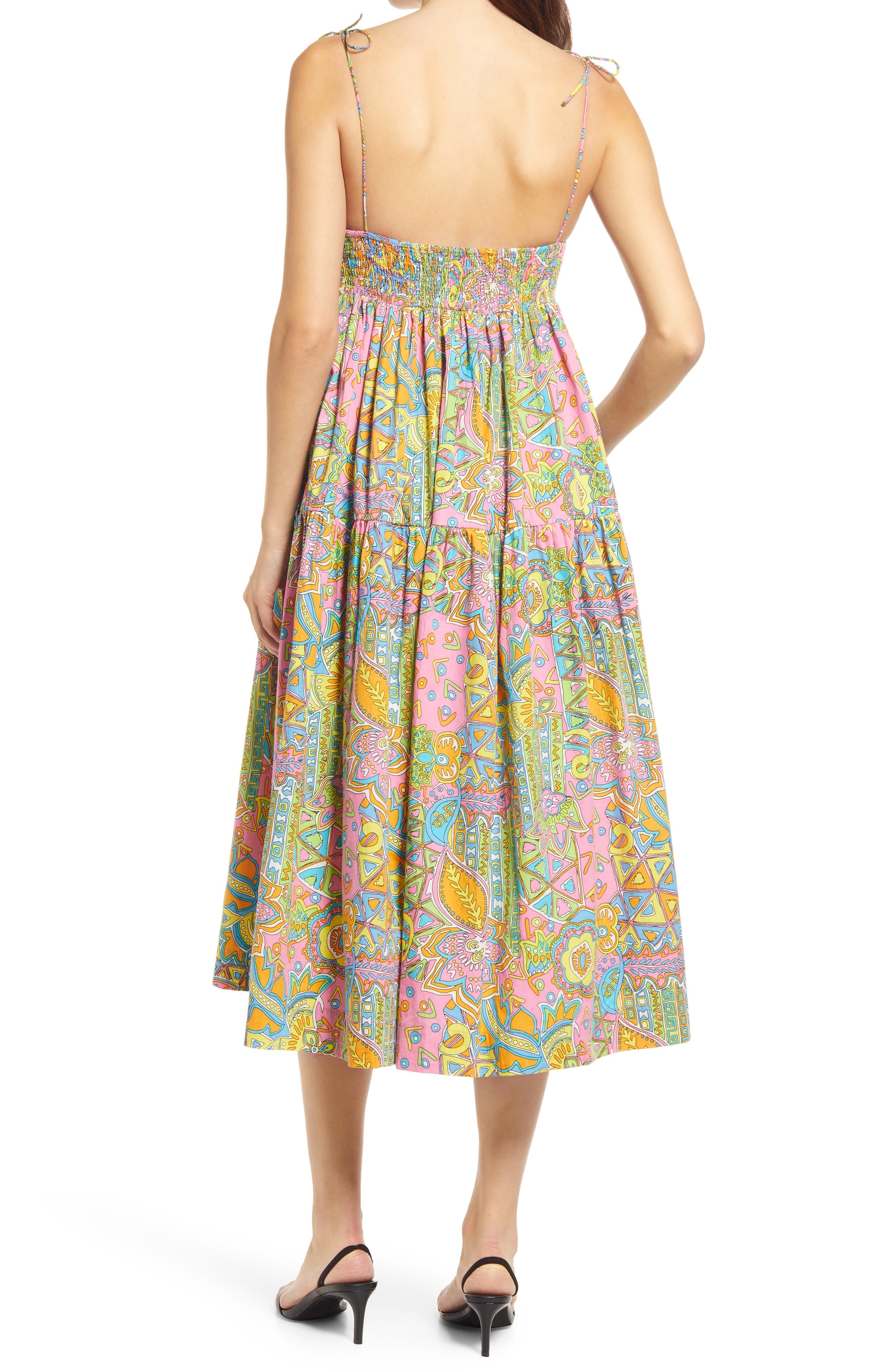 Floral Print A-Line Cotton Dress - image 2