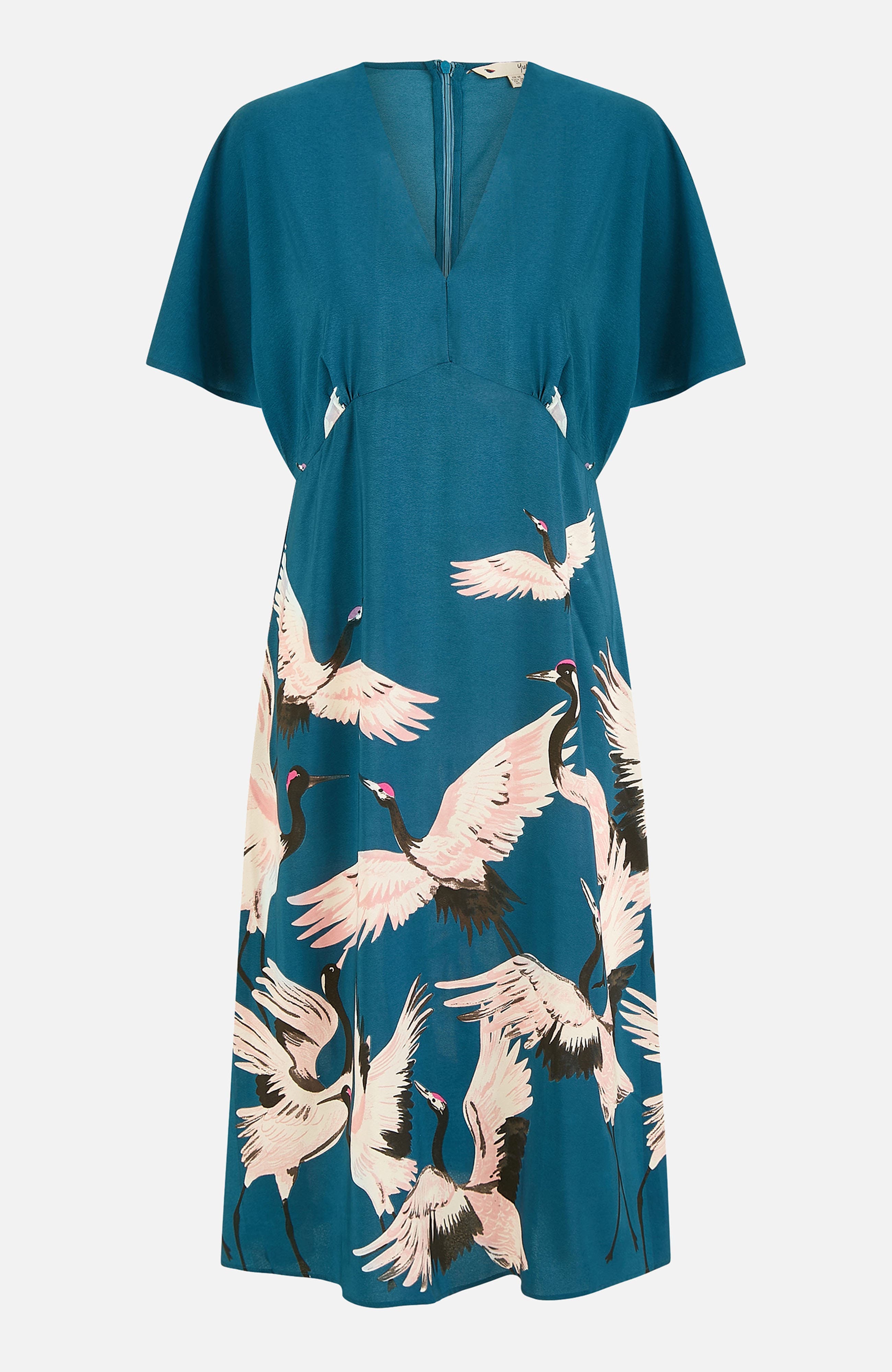 Crane Print Midi Dress - image 4