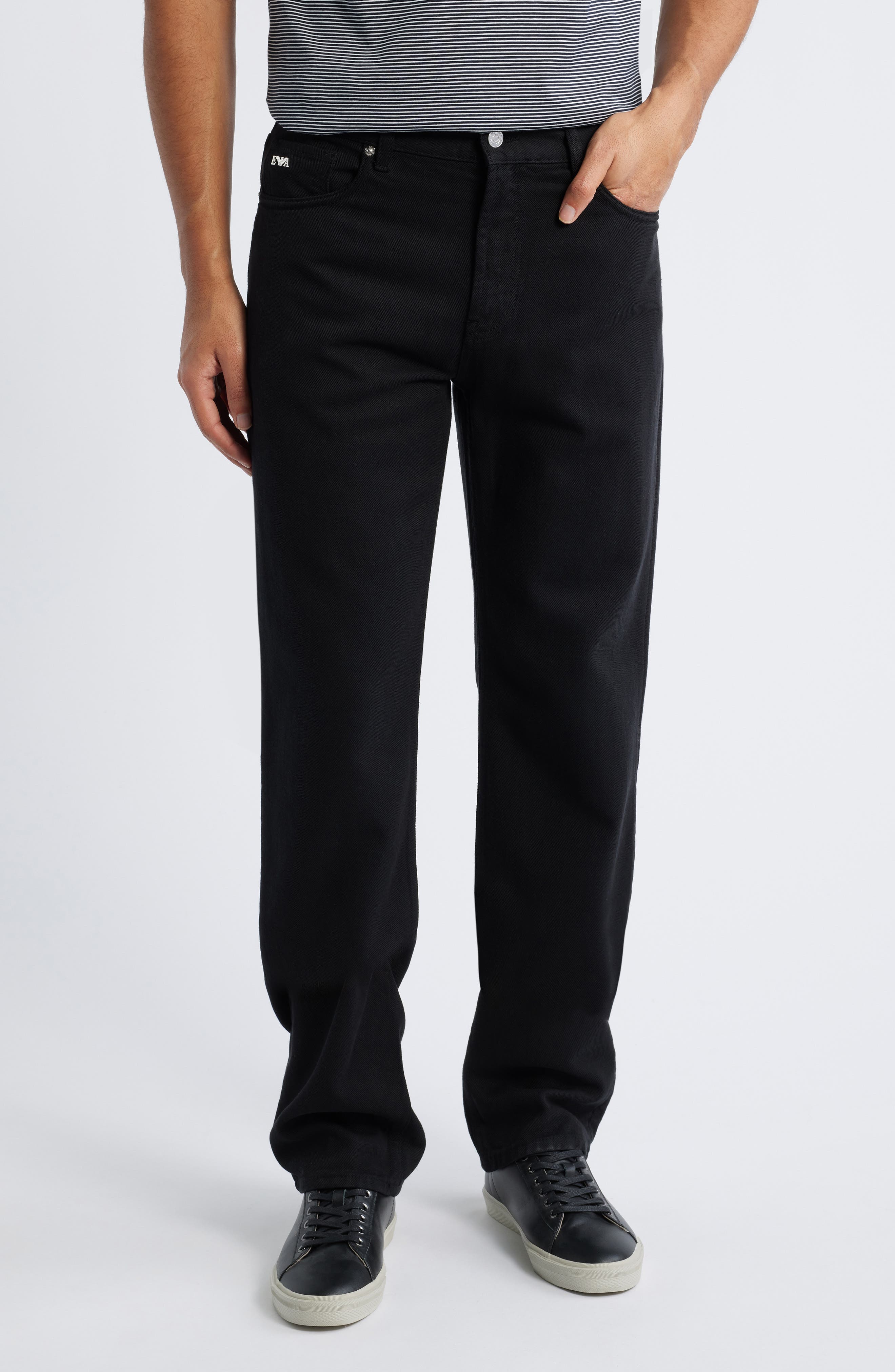 Black Lyocell & Cotton Twill 5-Pocket Pants - image 1