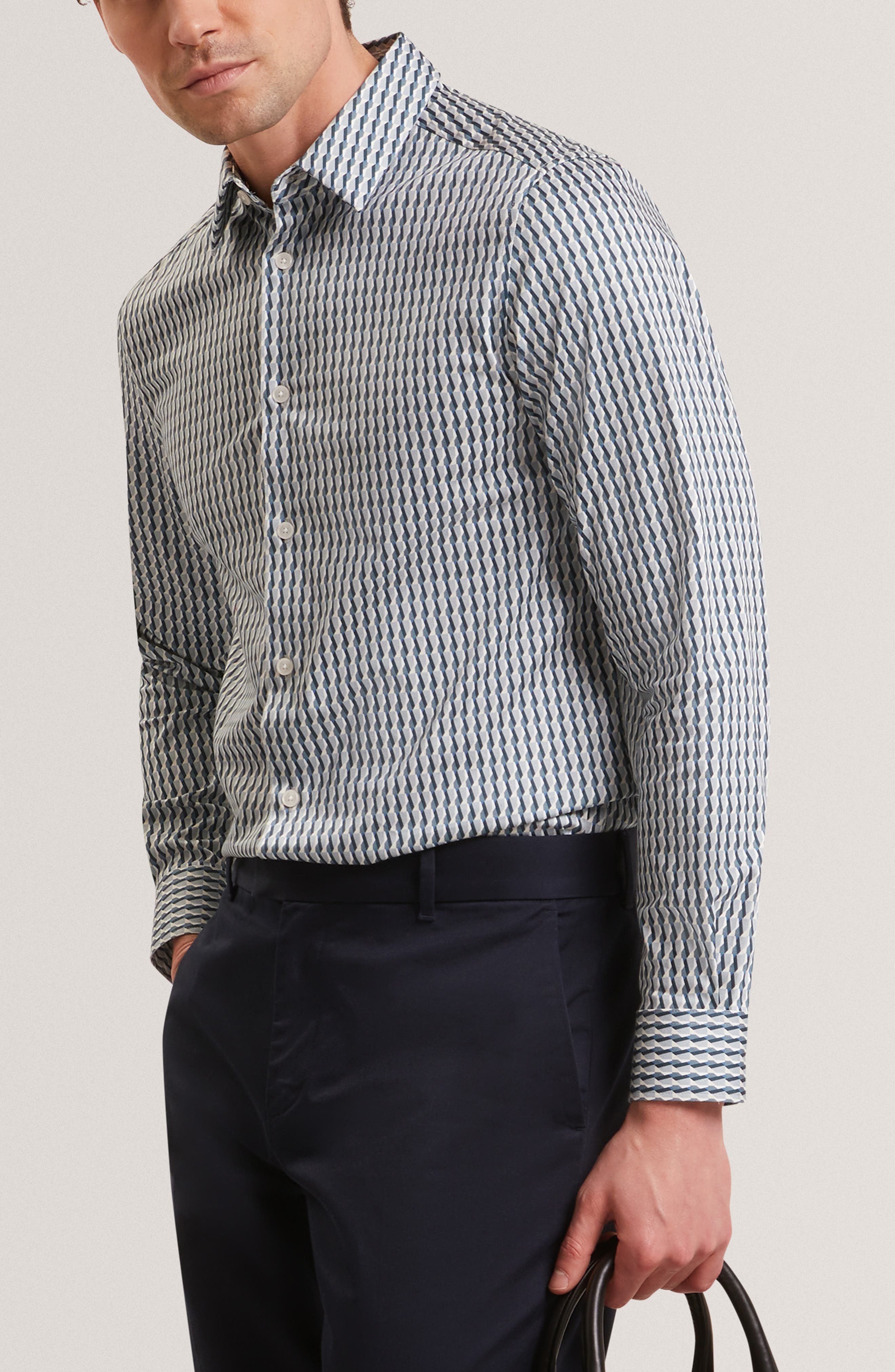 Firdawi Long Sleeve Slim Fit Button-Up Shirt - image 1