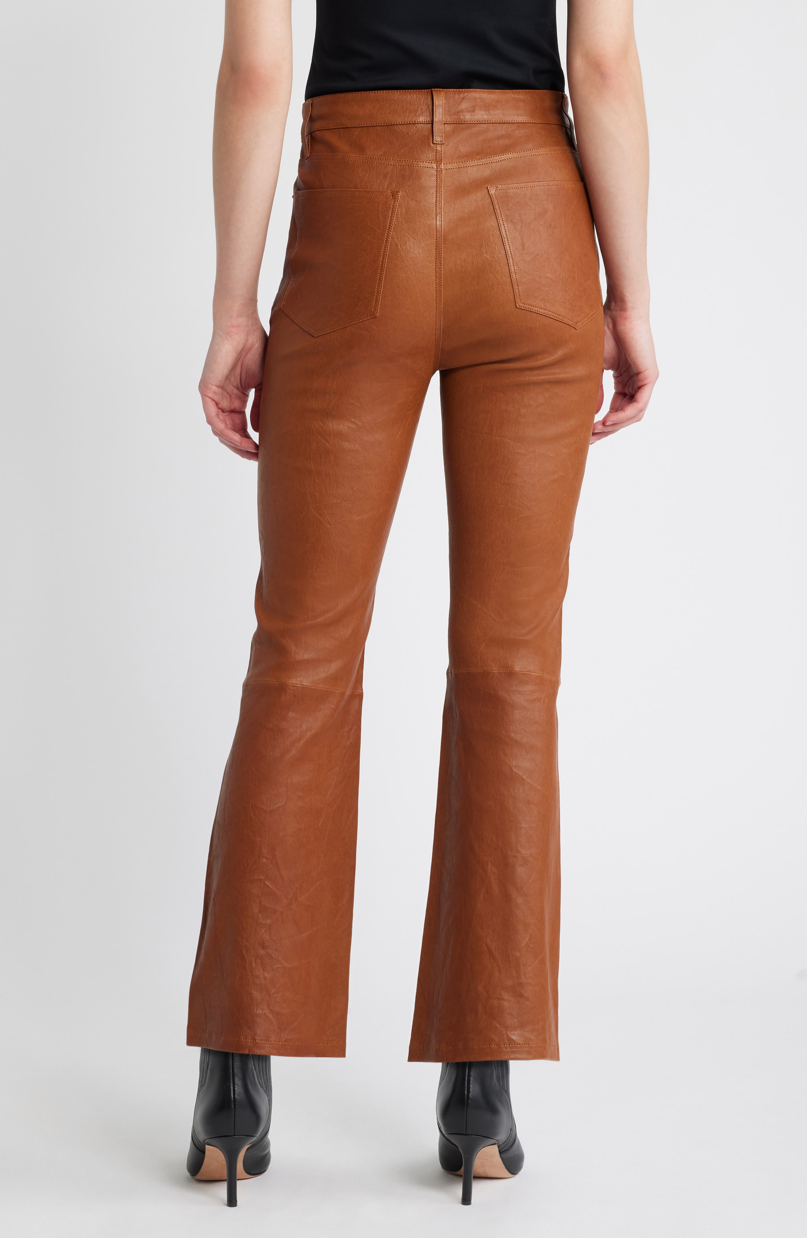 Le Crop Bootcut Leather Pants - image 2