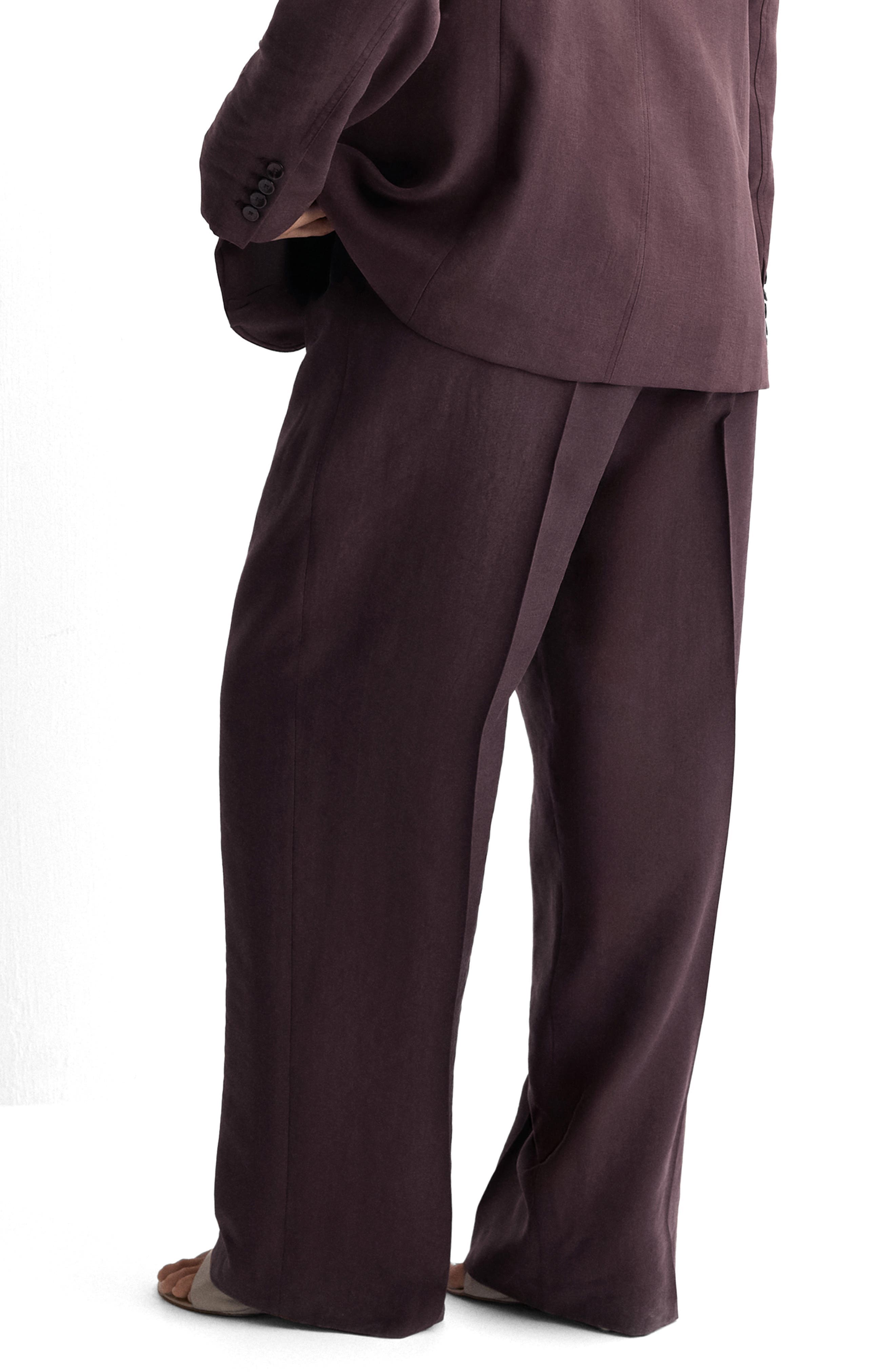 Pleated Mid Rise Wide Leg Pants - image 2