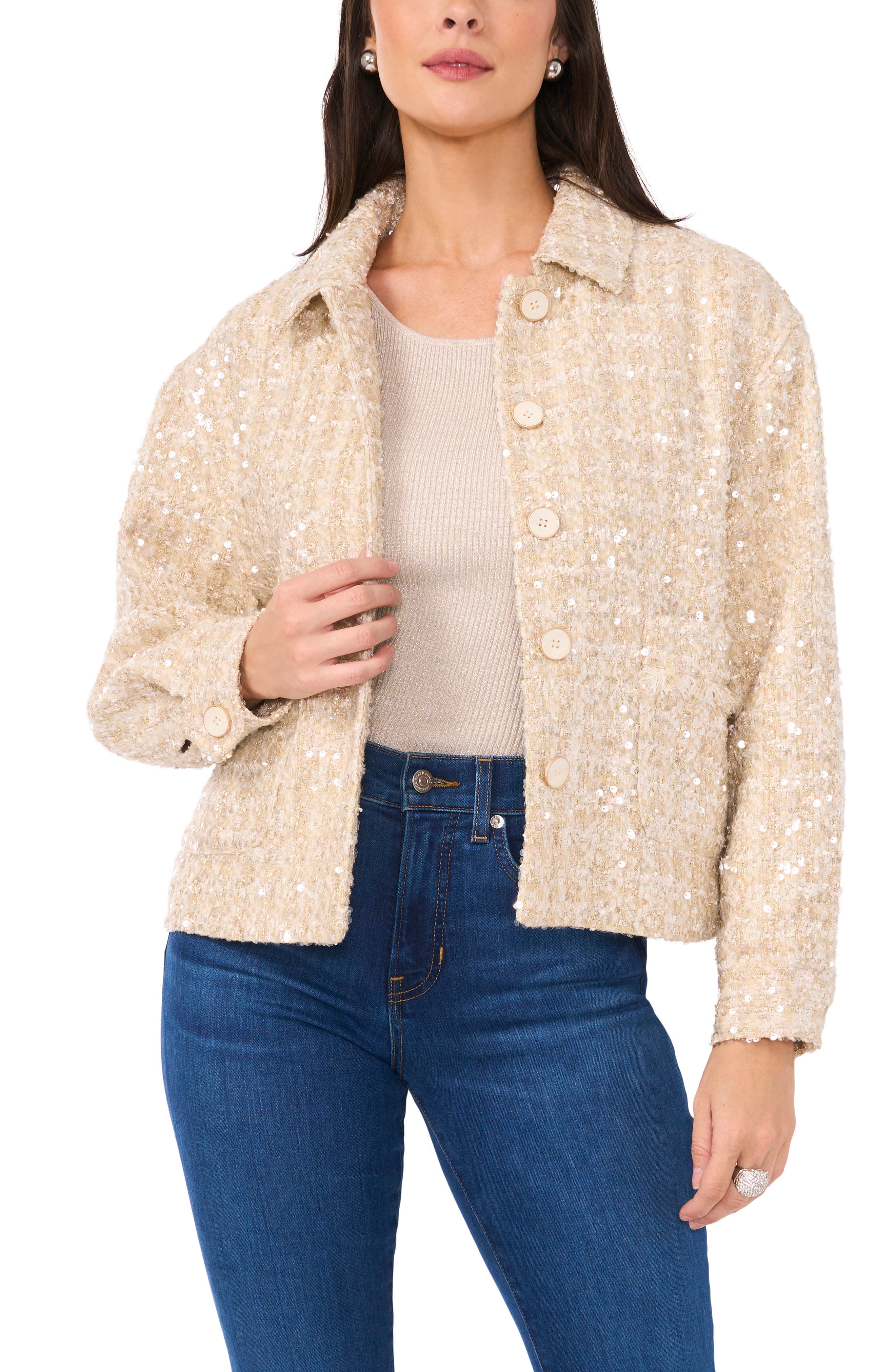 Sequin Tweed Jacket - image 1