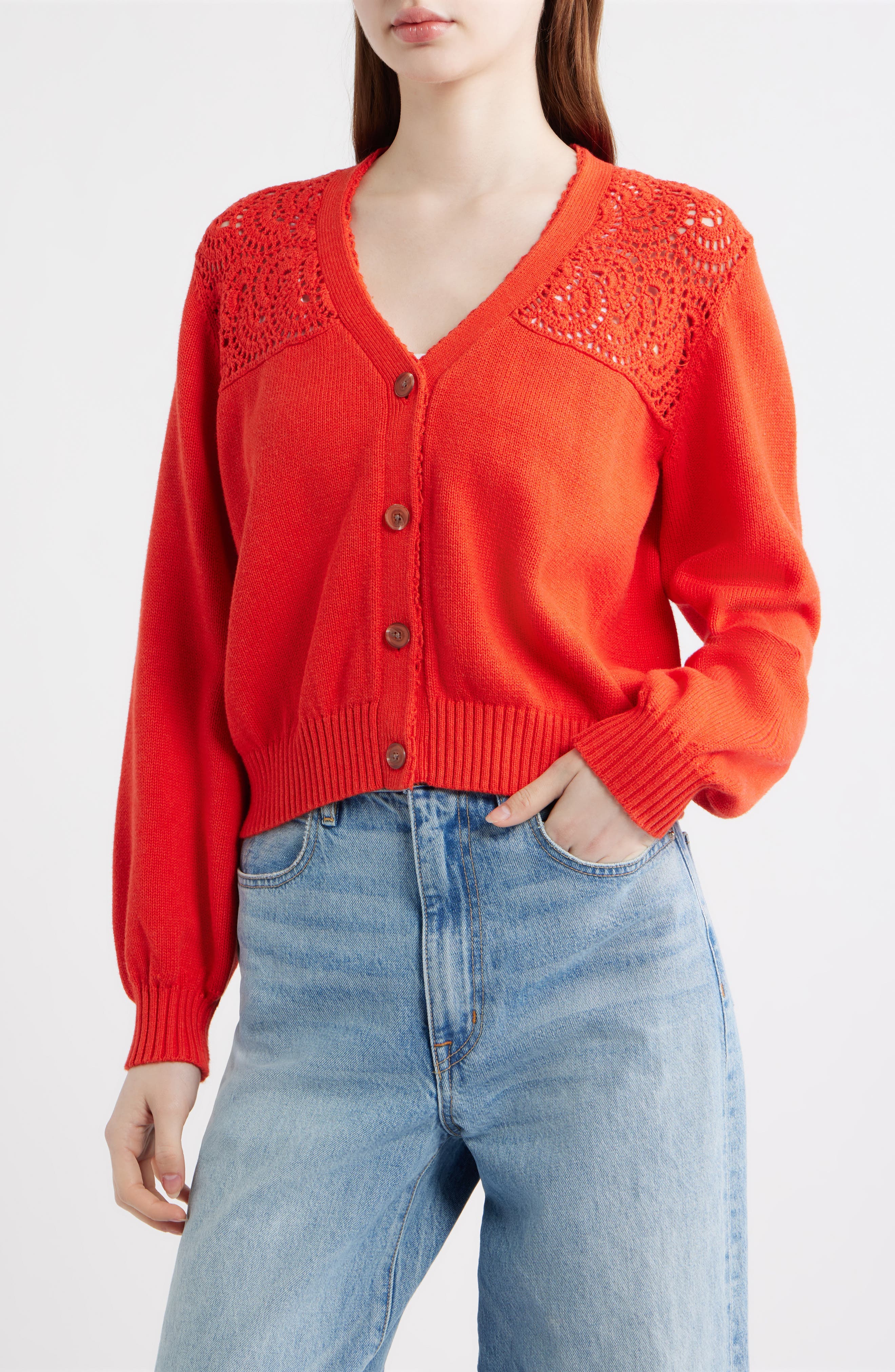 Openwork Detail Cotton Cardigan - image 1