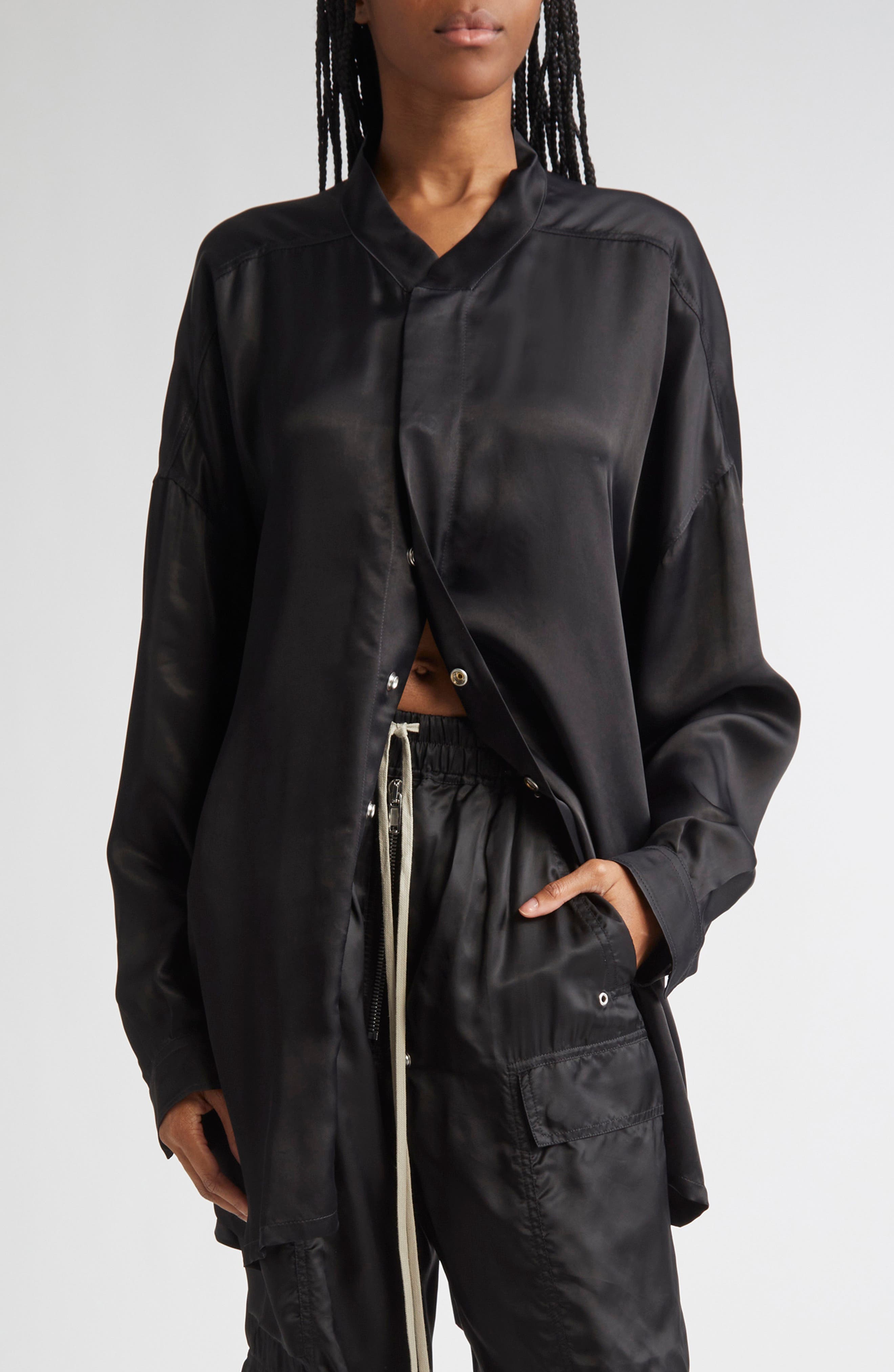 Long Sleeve Belted Satin Minidress - image 1