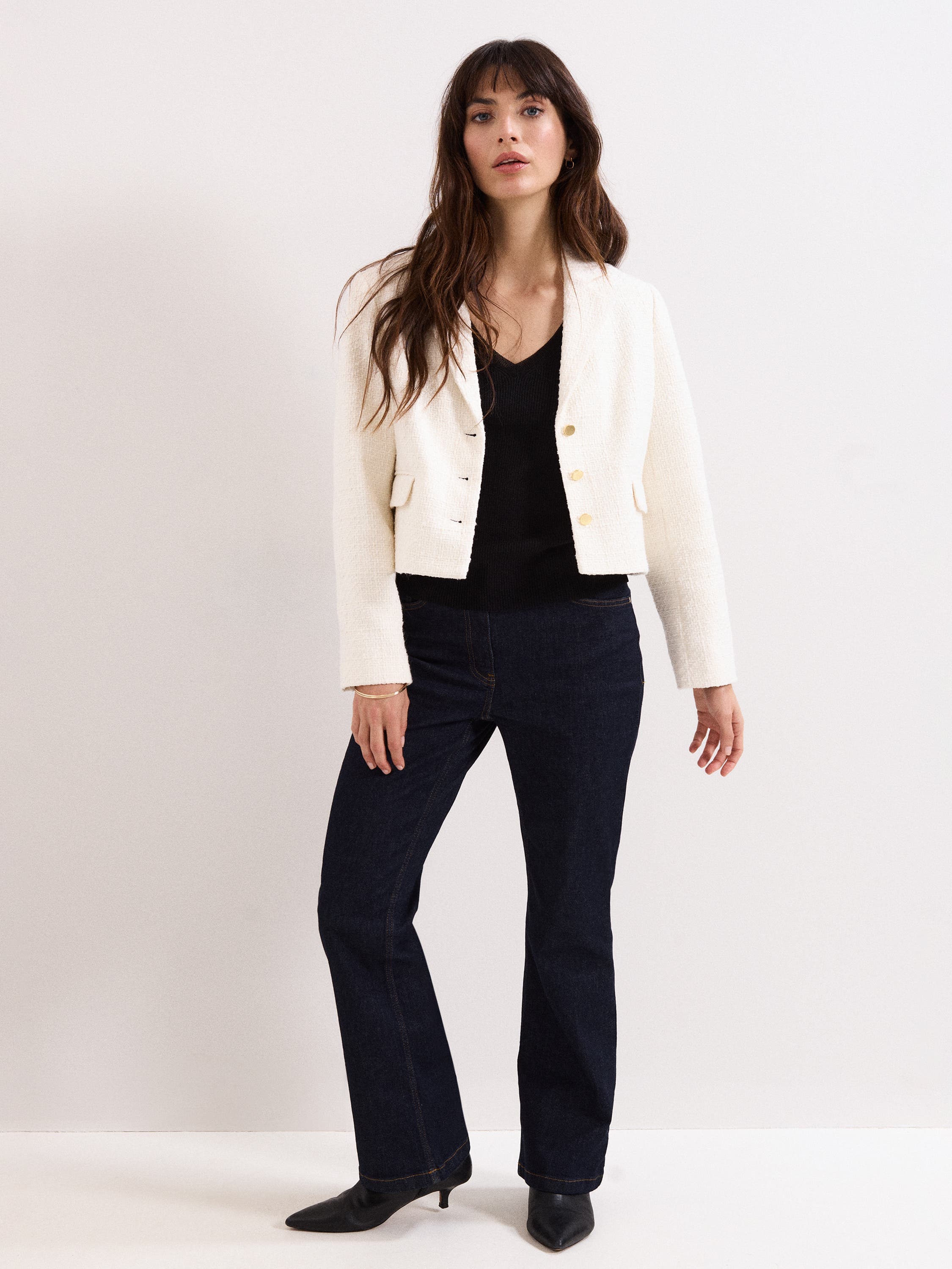 Adria Cropped Textured Jacket Blazer - image 2