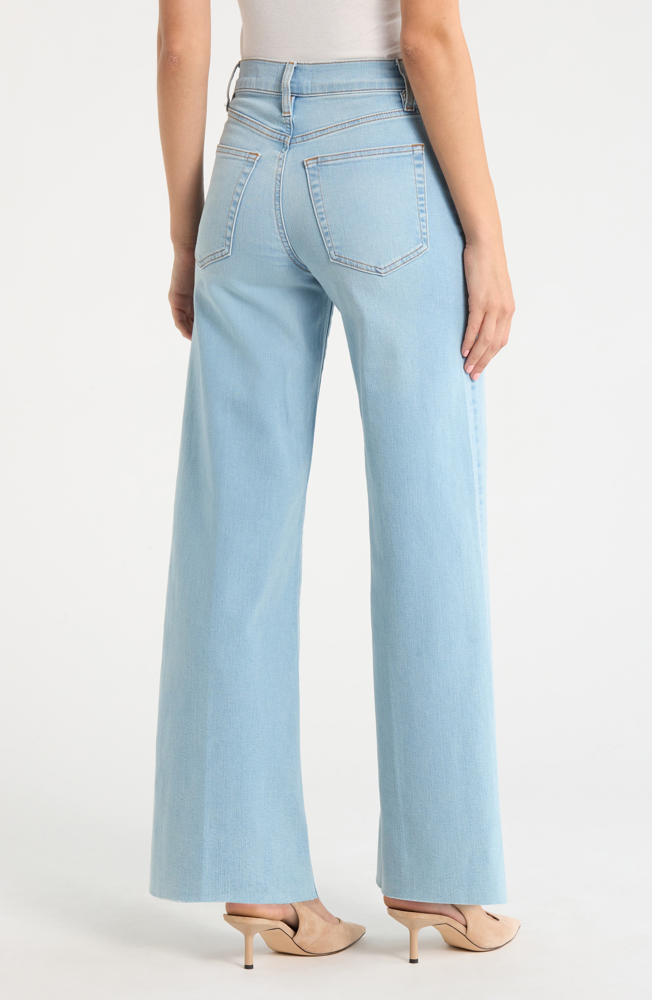 Le Slim Raw Hem Palazzo Jeans - image 2