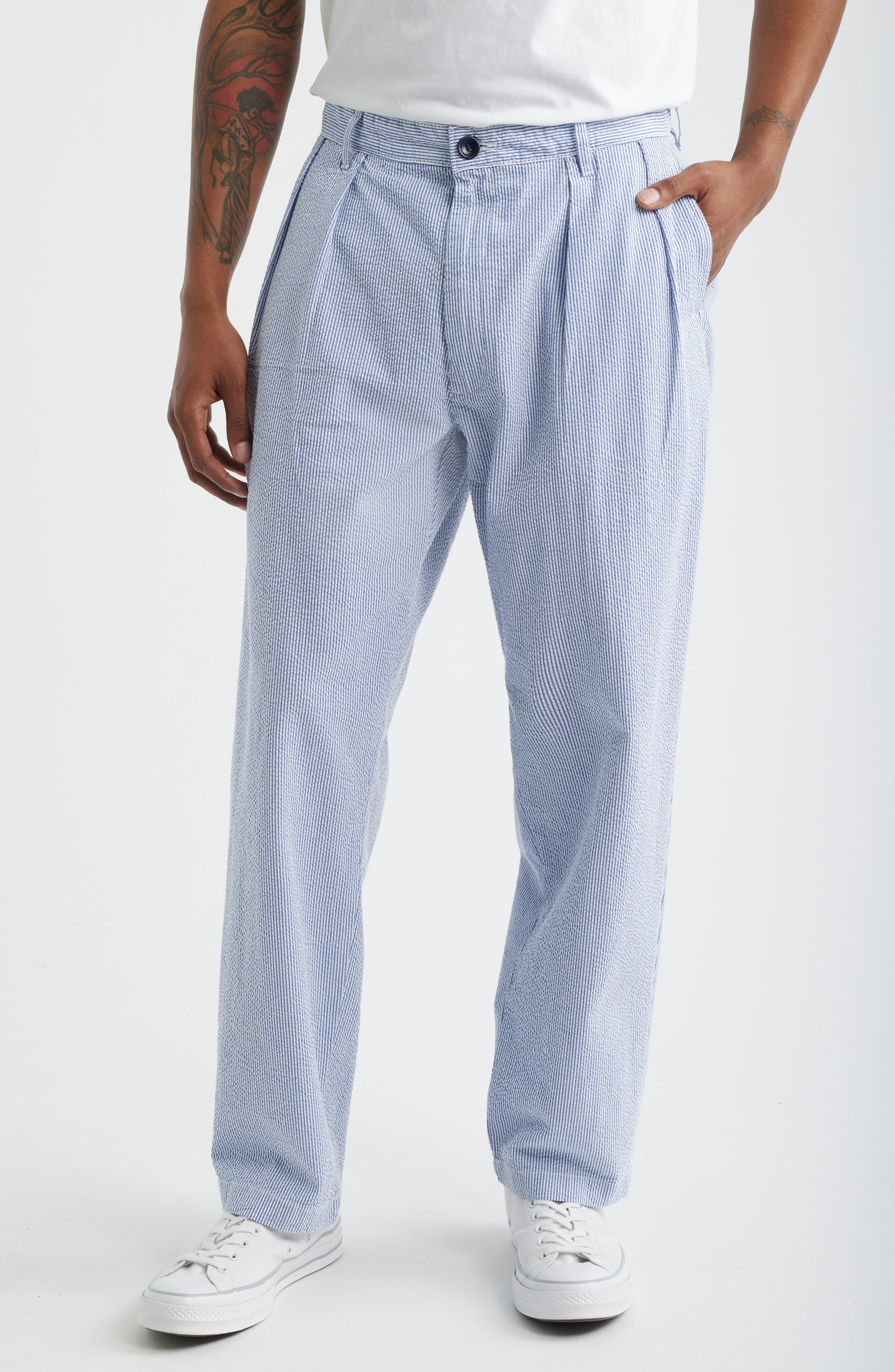 Part Timer Organic Cotton Seersucker Pants - image 1