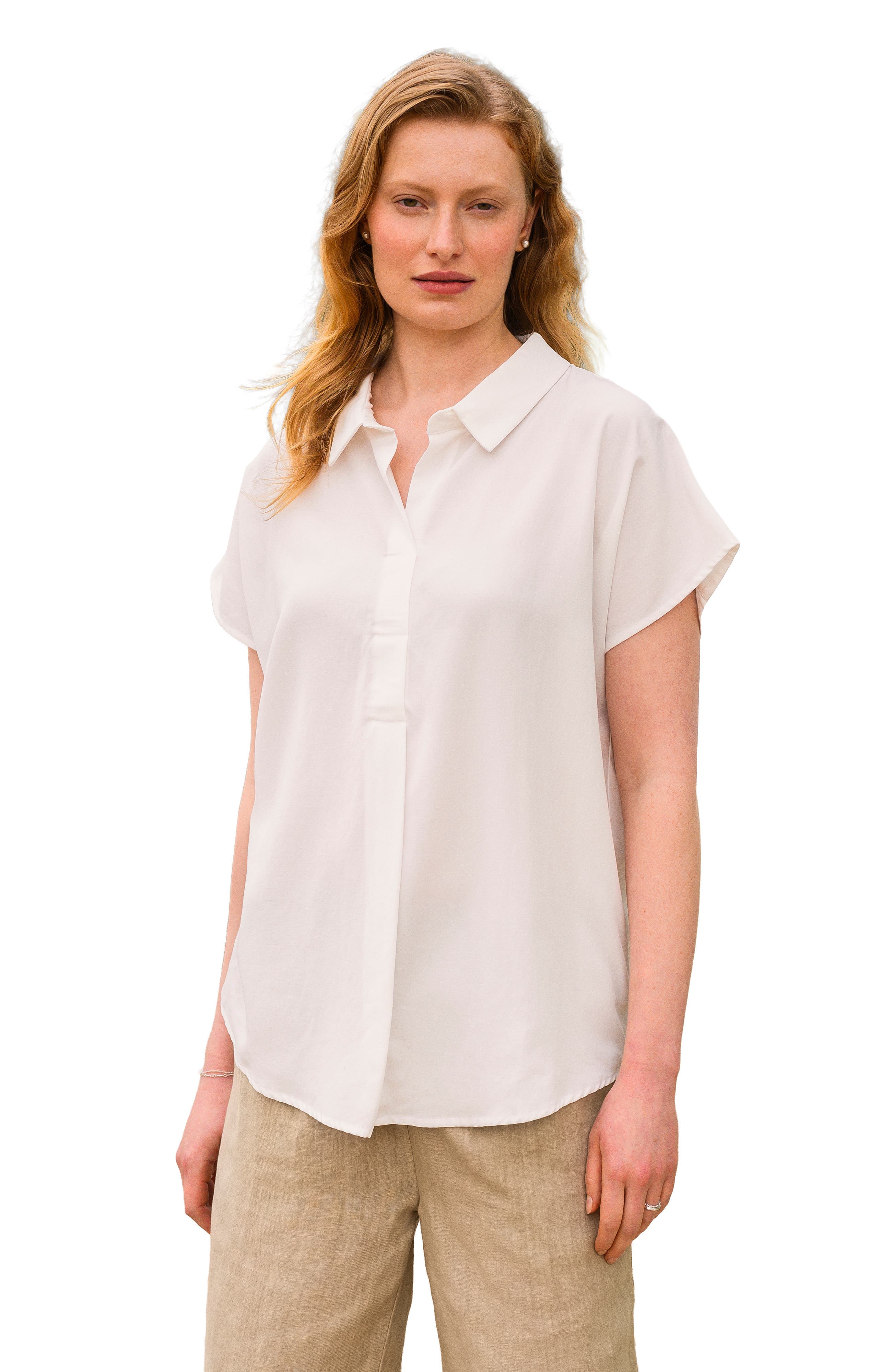 Short Sleeve Relaxed Fit Blouse - image 1