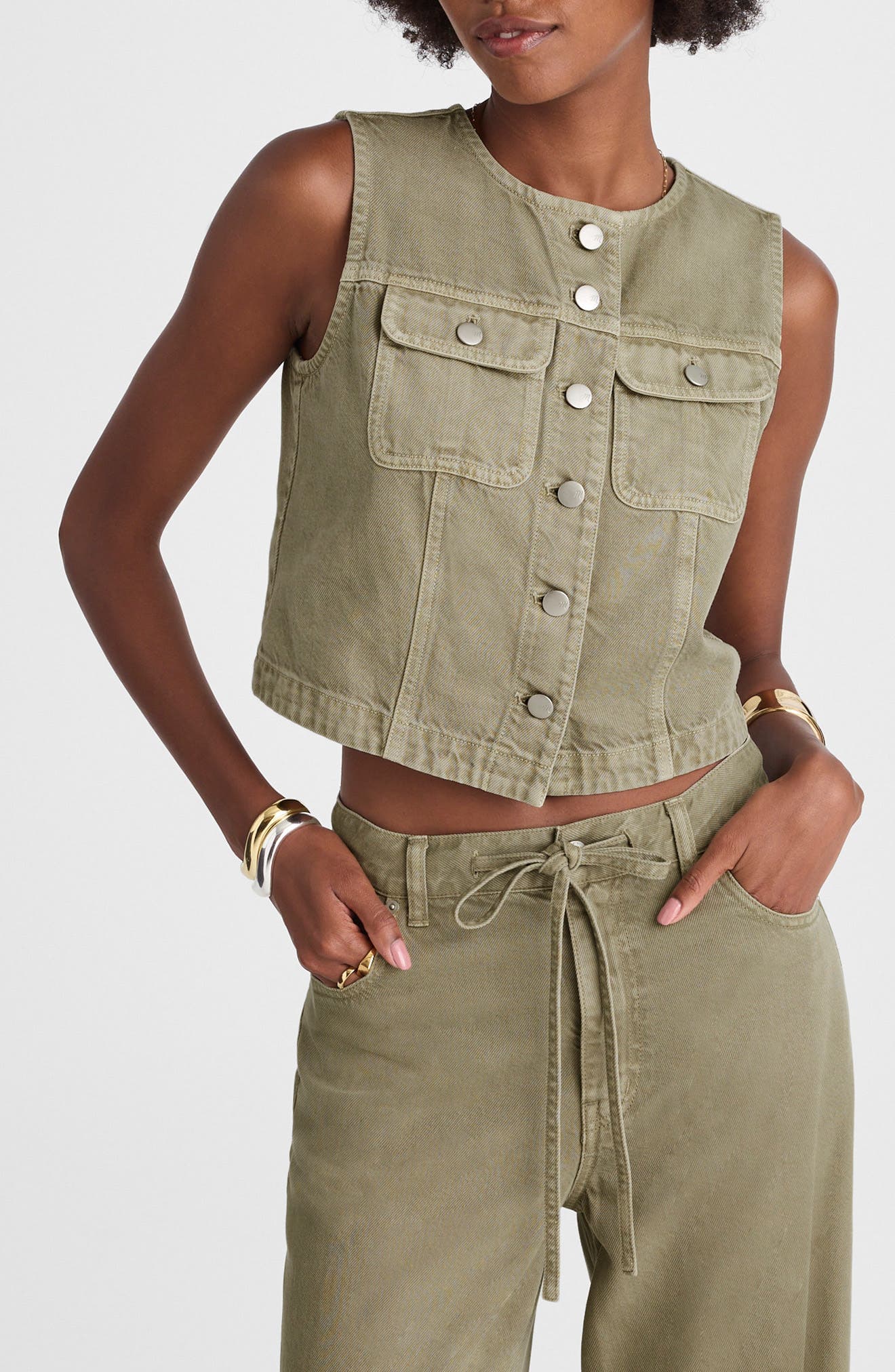 Crop Denim Vest - image 1