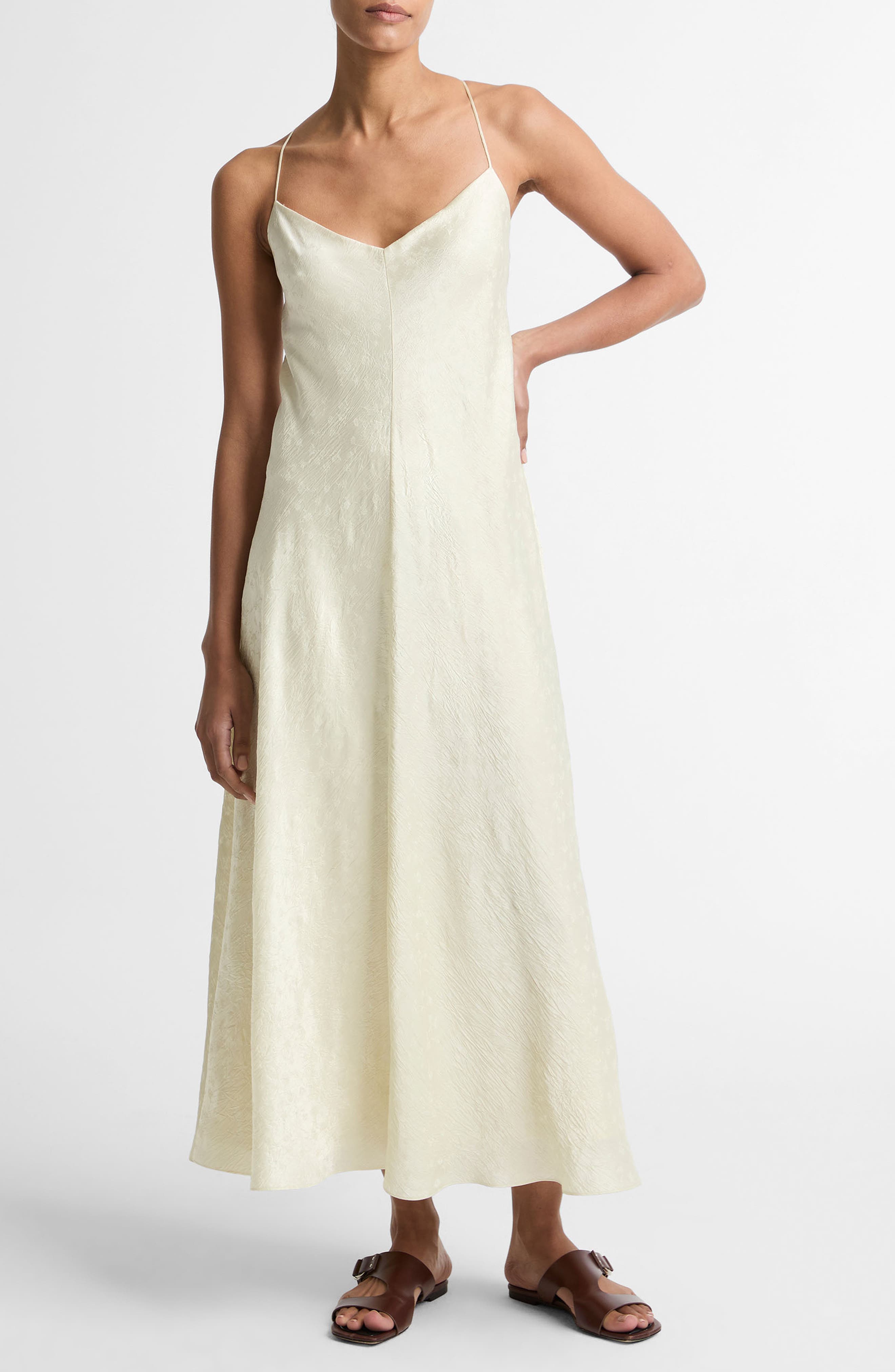 Floral Jacquard Sleeveless Maxi Dress - image 1