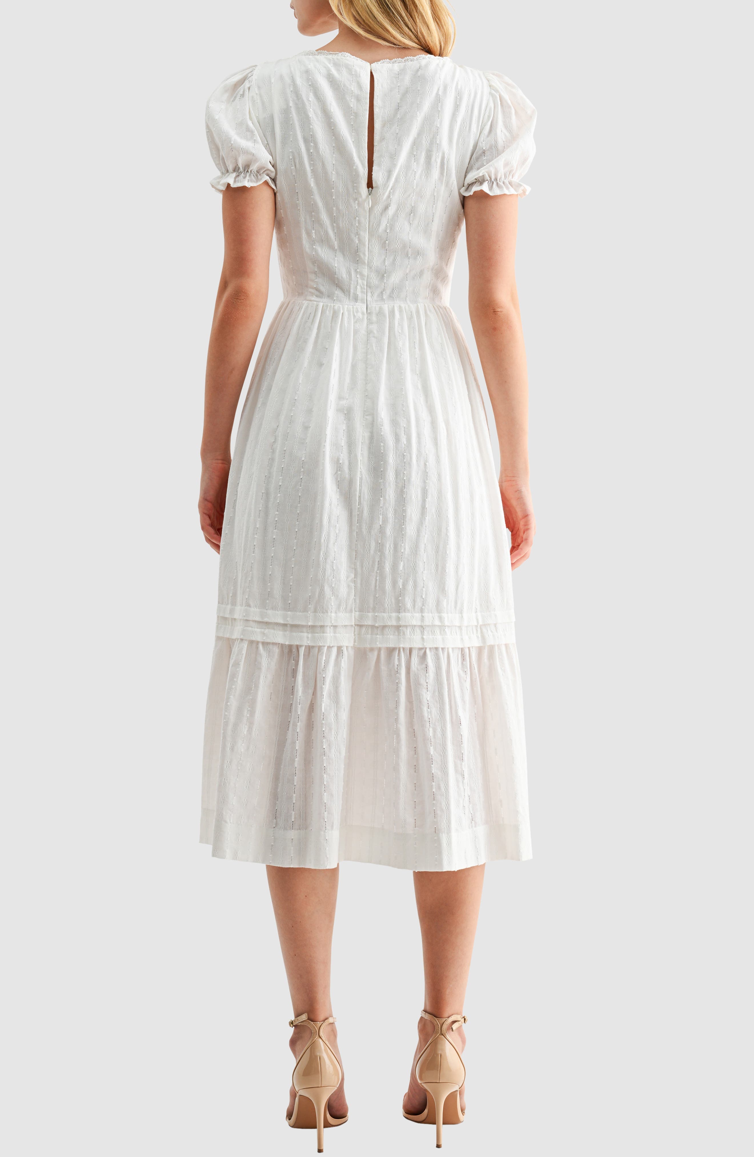 Pintuck Cotton Dobby Midi Dress - image 2