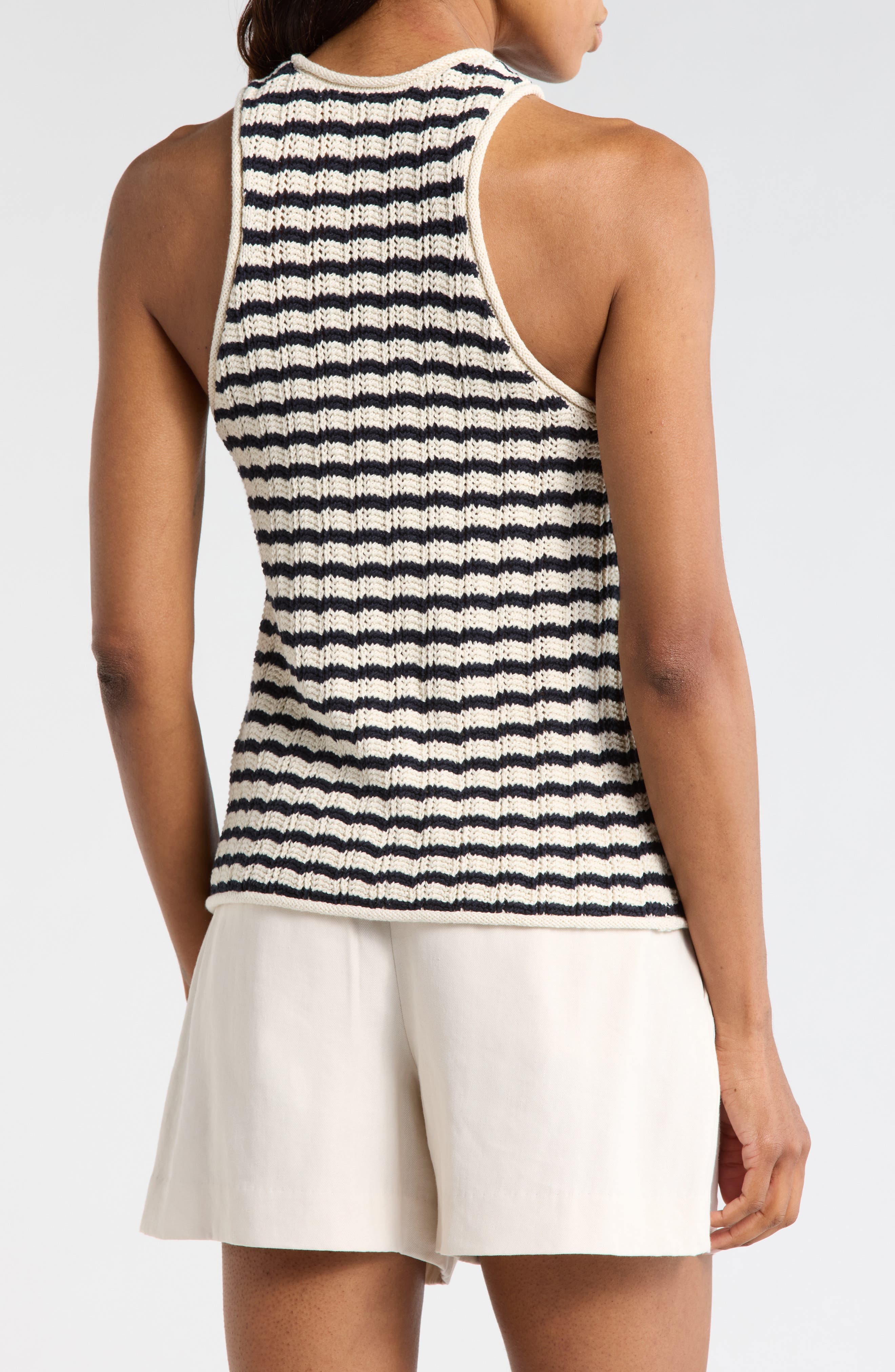 Nelly Stripe Pointelle Stitch Tank - image 2