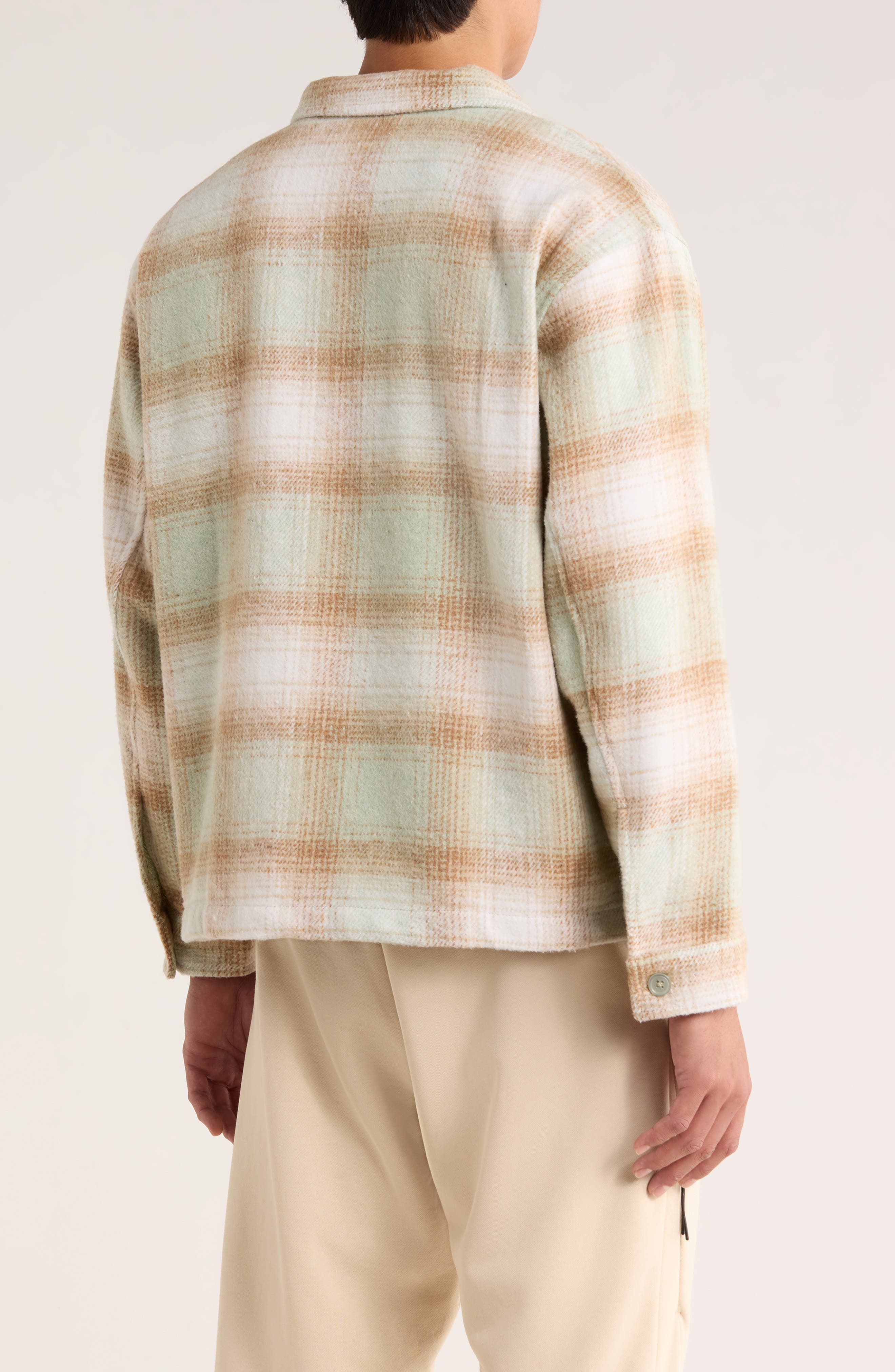 Wordmark Plaid Zip Shirt Jacket - image 2