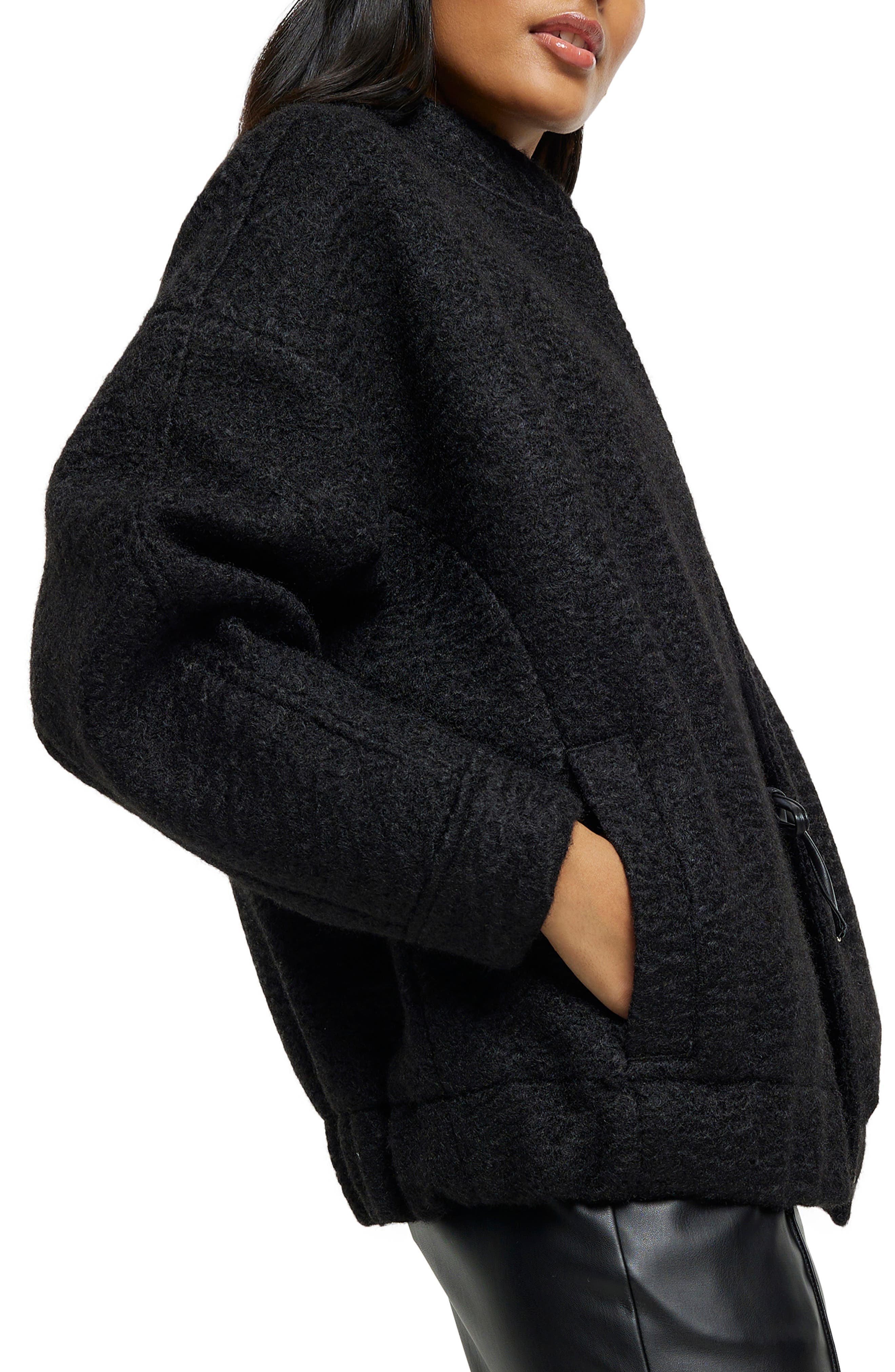 Oversize Textured Bomber Jacket - image 2