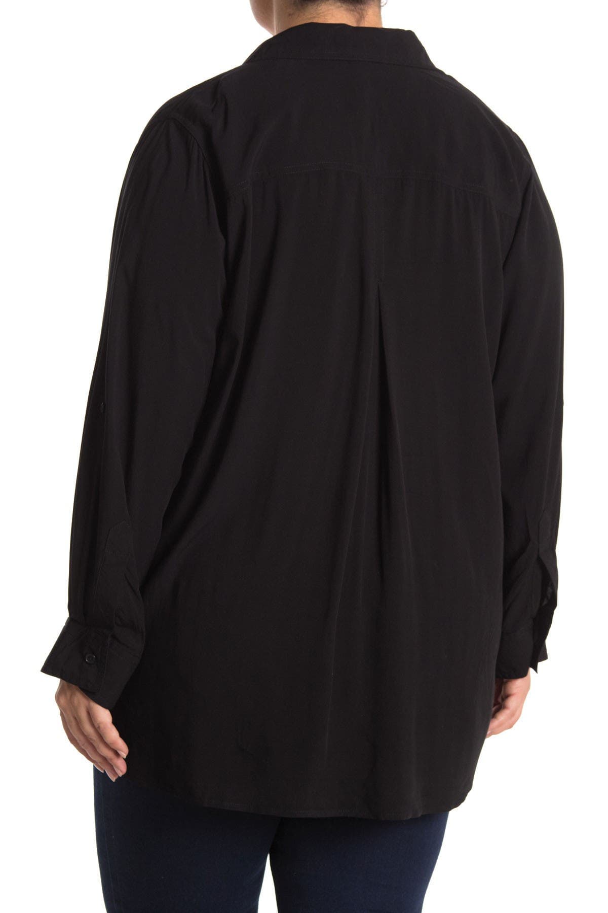 Elisa Roll Tab Sleeve Button Down Blouse - image 2