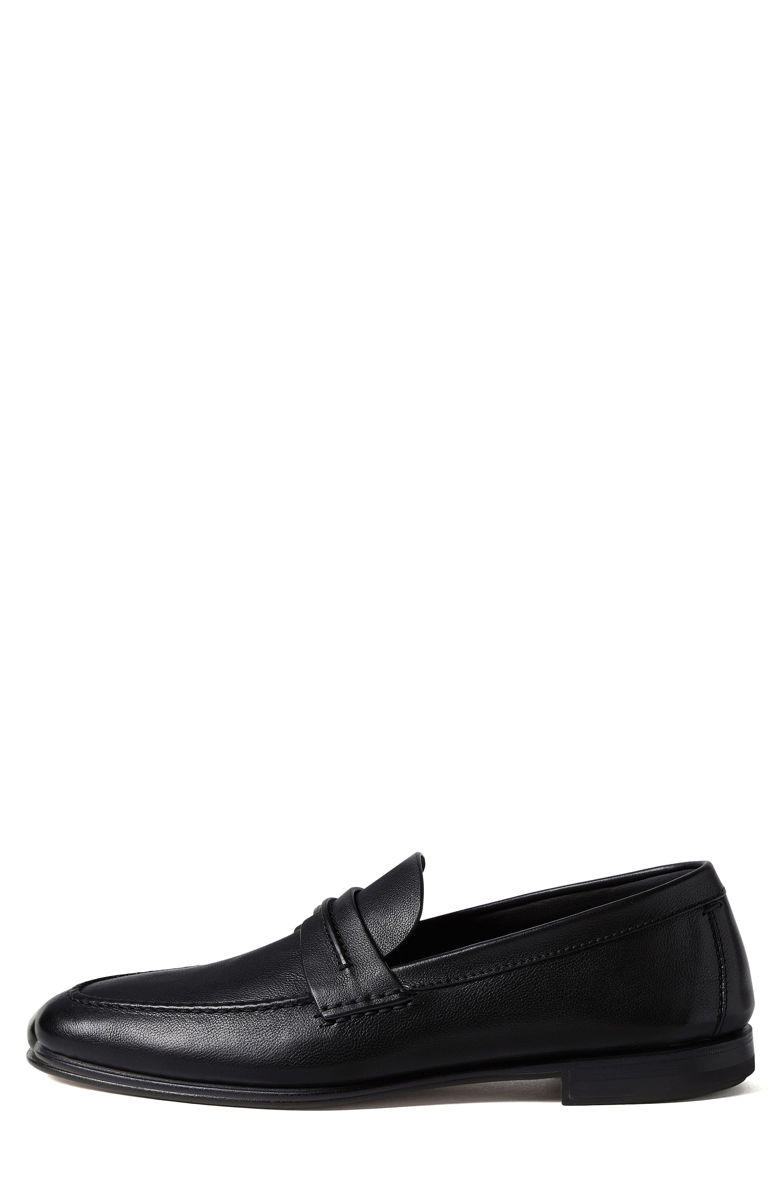 Black Natural Grain Leather Driving Loafer - image 2