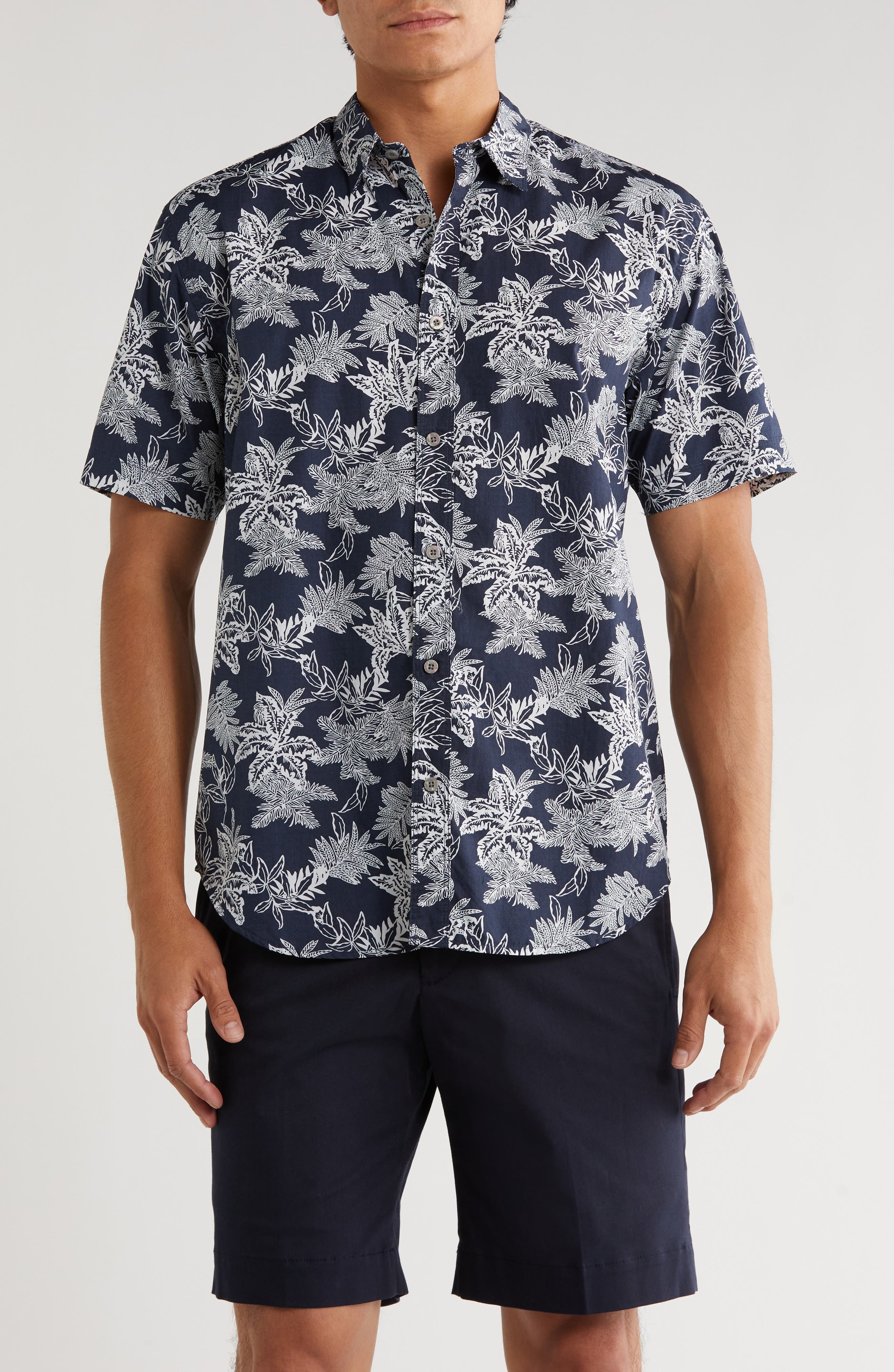 Mavis Leaf Print Short Sleeve Shirt - image 1
