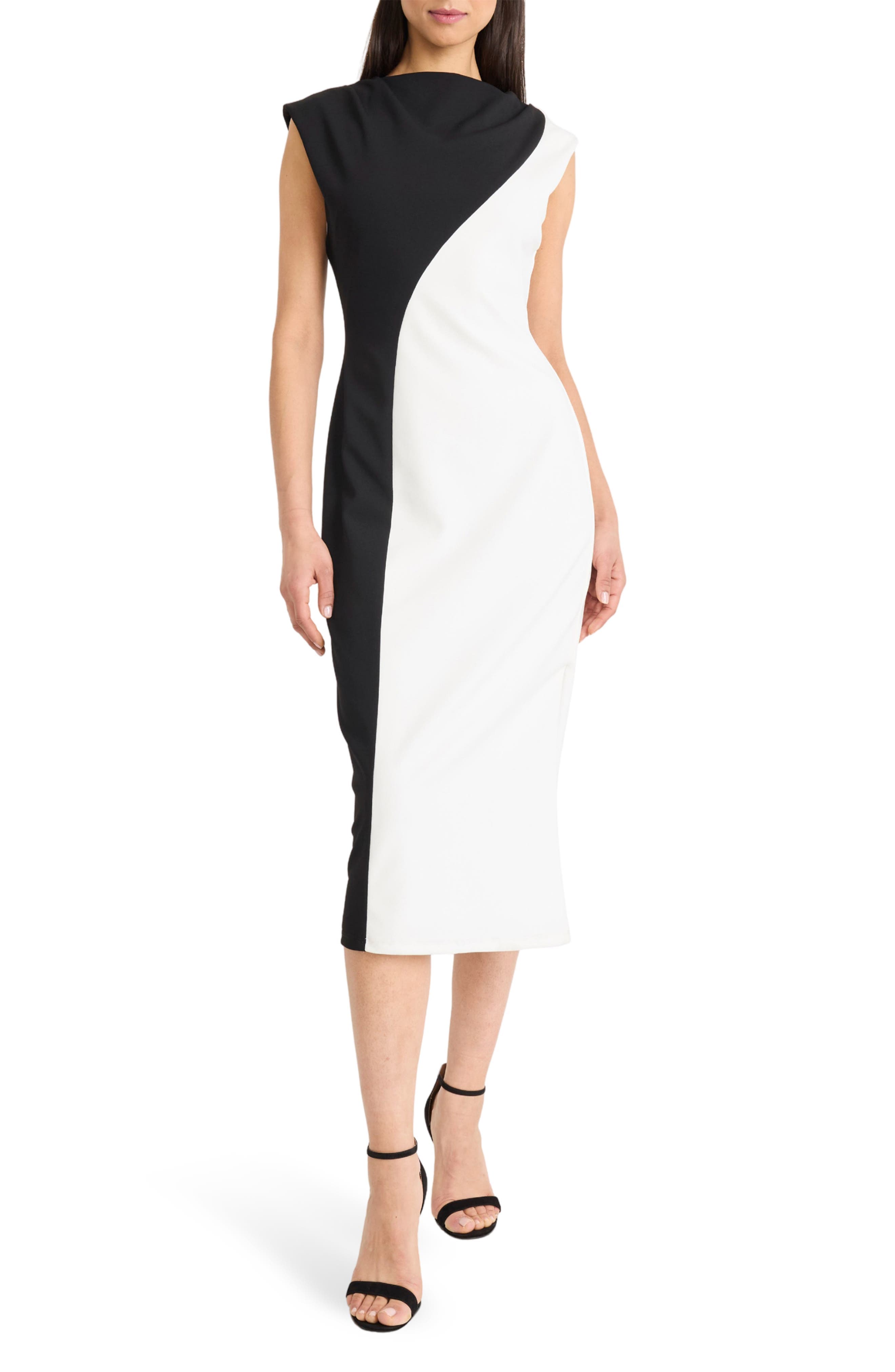 Colorblocked Sleeveless Midi Dress - image 1