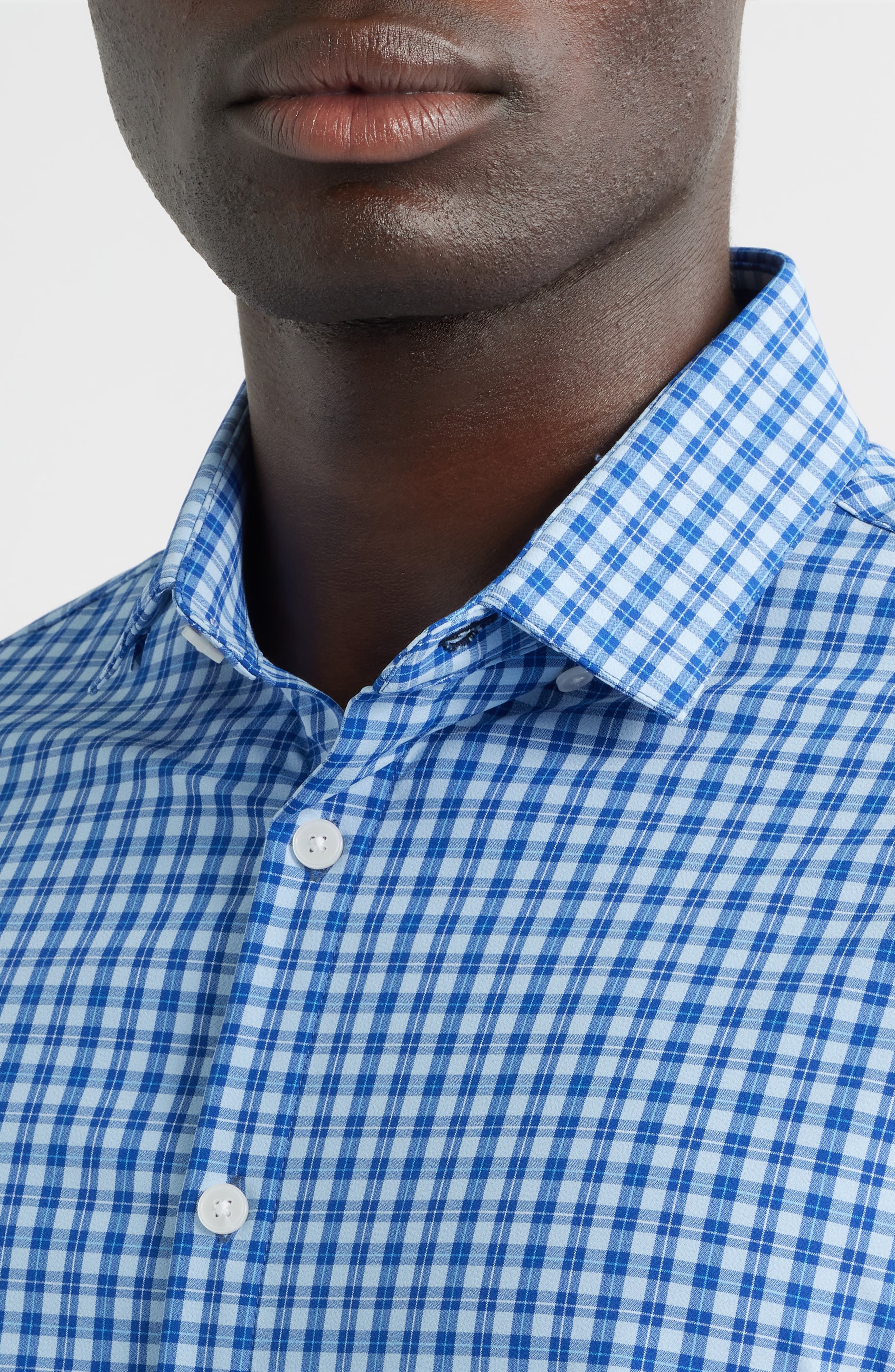 Leeward No Tuck Trim Fit Plaid Performance Button-Up Shirt - image 2
