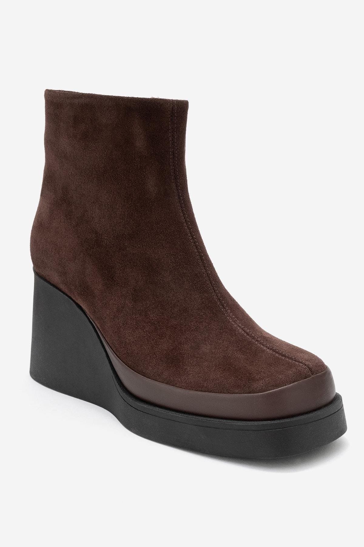 Livia Leather Wedge Boot - image 1