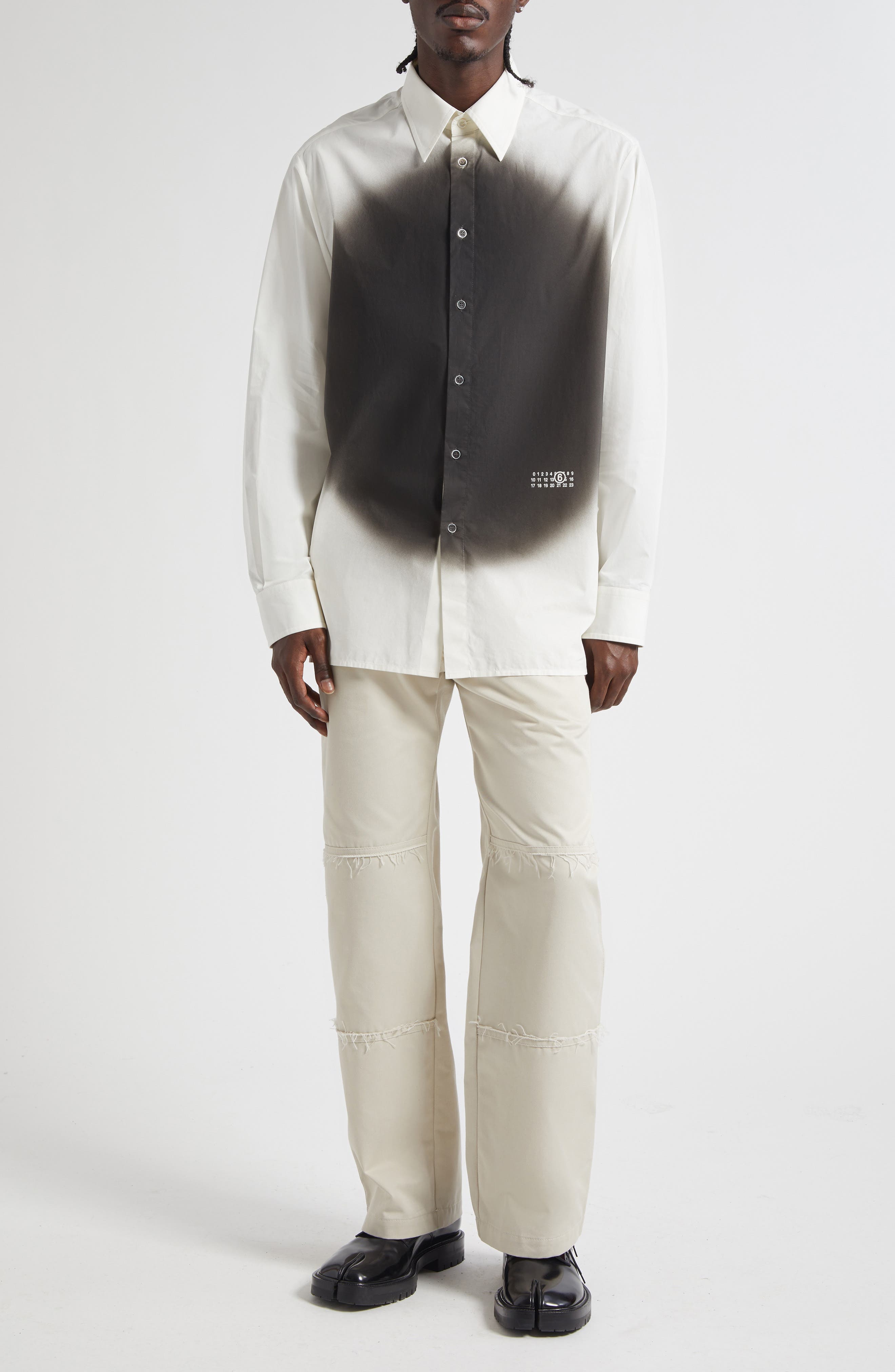 Spray Dot Motif Button-Up Shirt - image 2