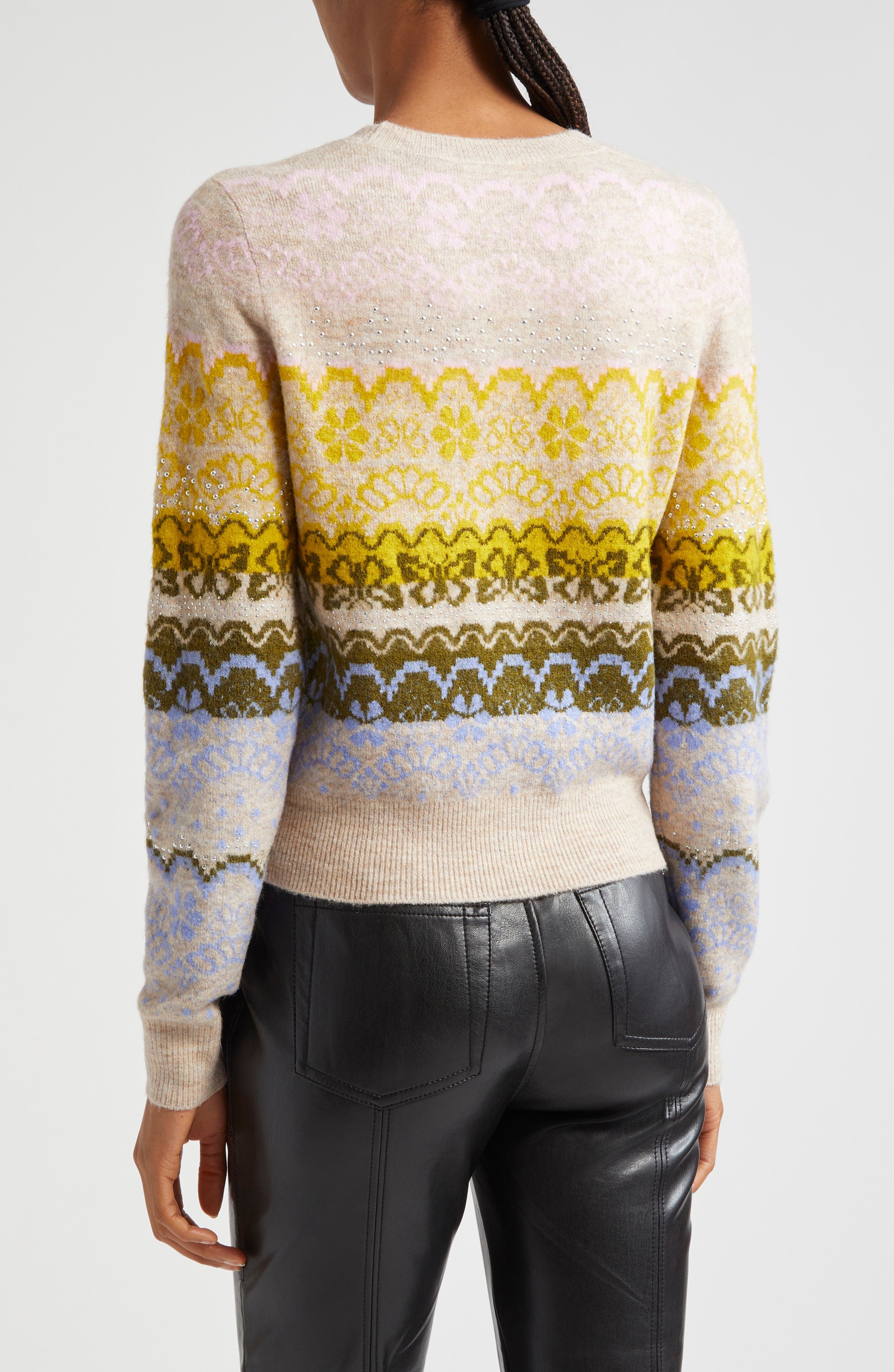 Fair Isle Studded Sweater - image 2