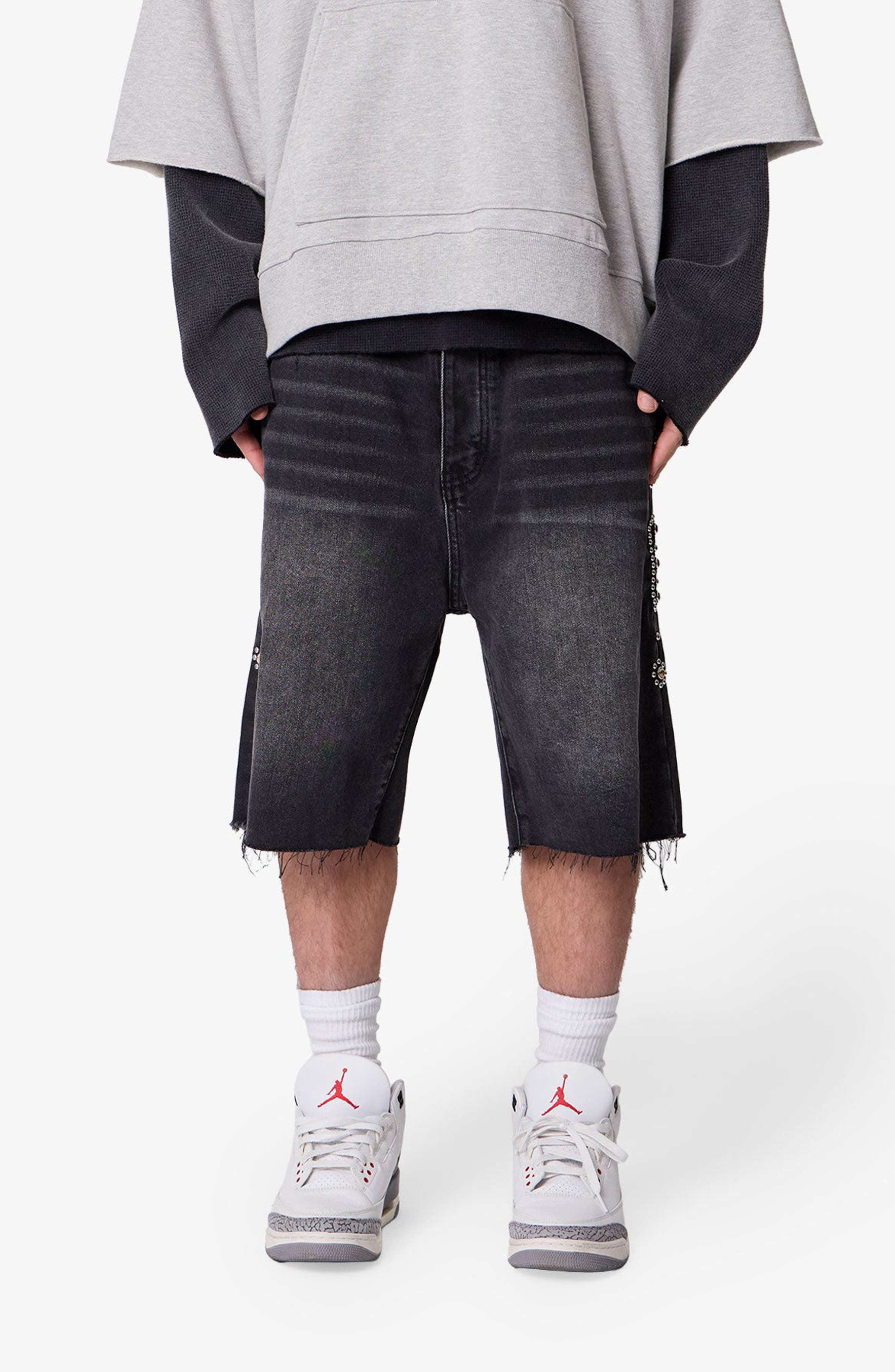 Pleated Ultra Baggy Denim Shorts - image 1