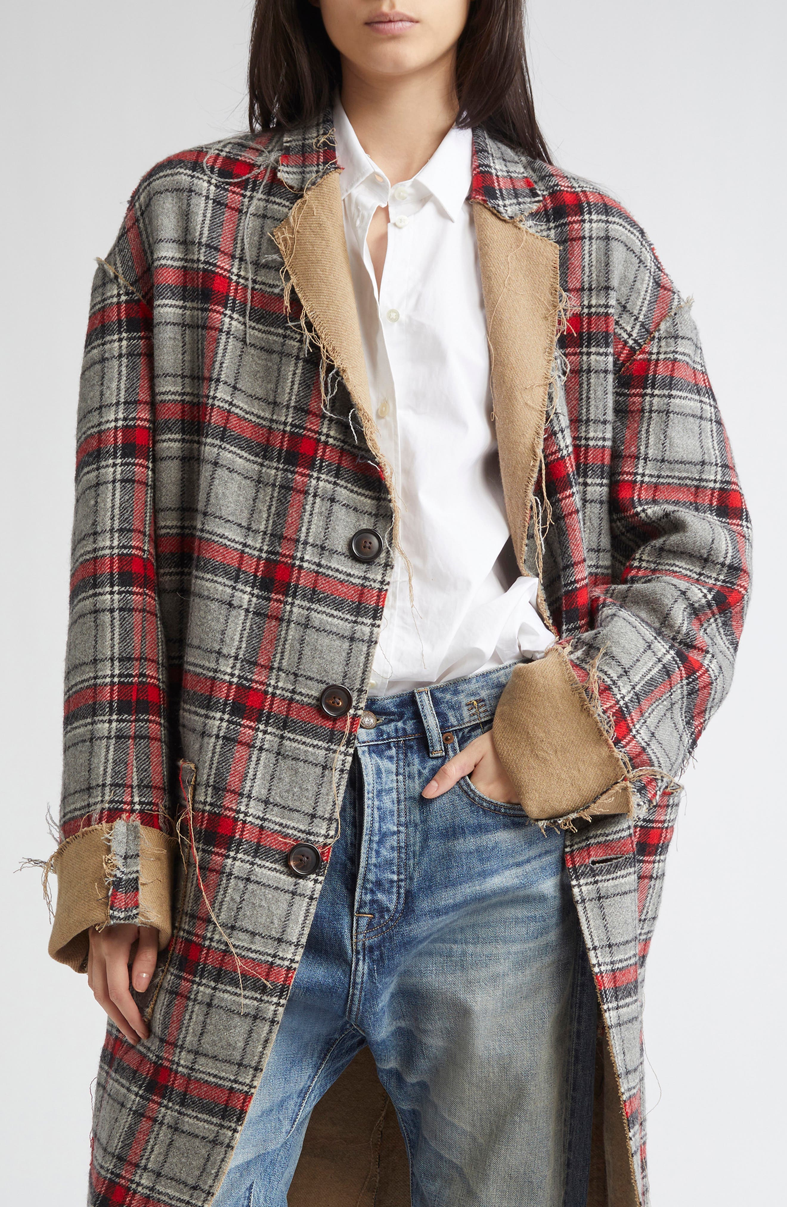 Reversible Raw Cut Cotton & Virgin Wool Coat - image 1