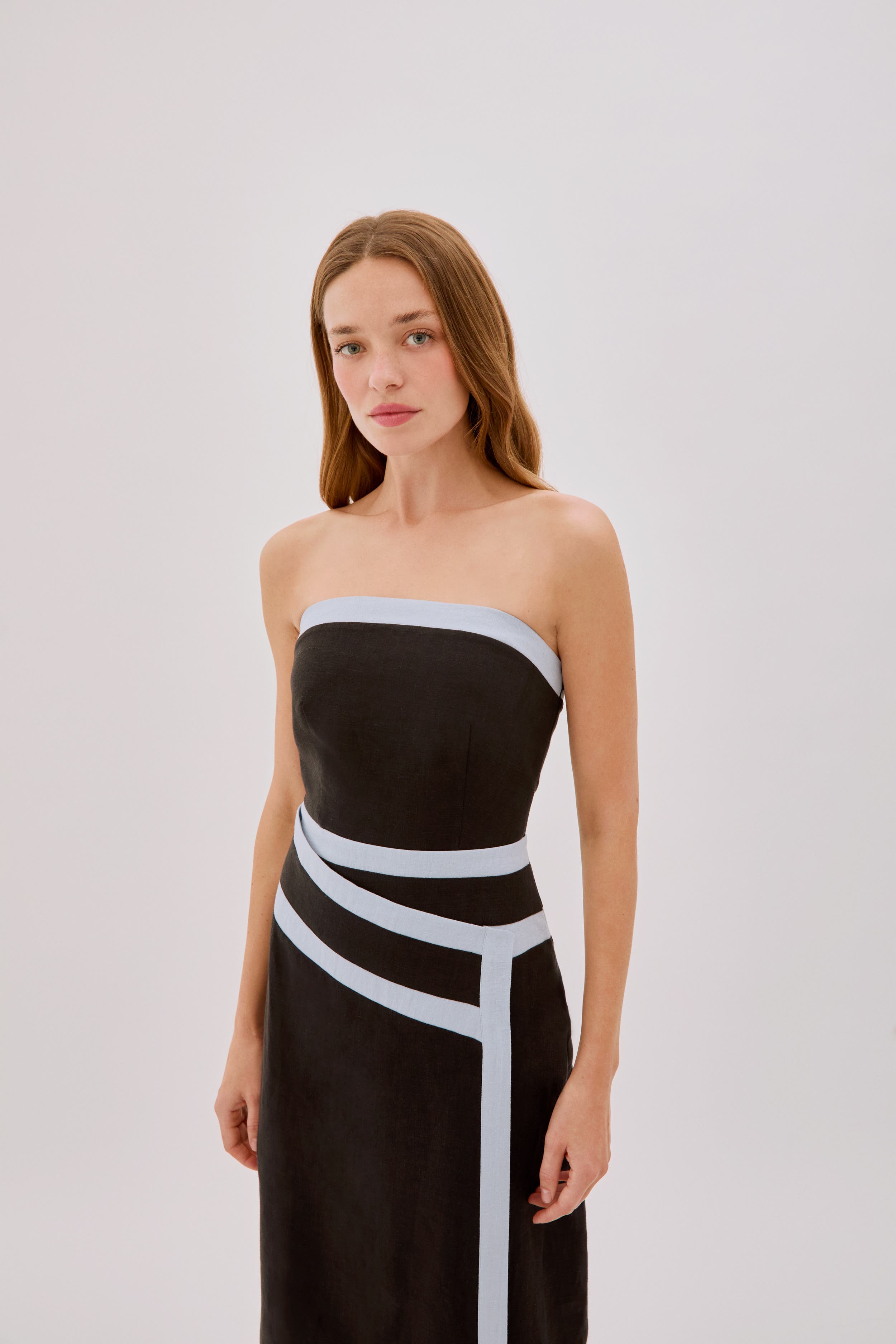 Elena Strapless Linen Tape Dress - image 2