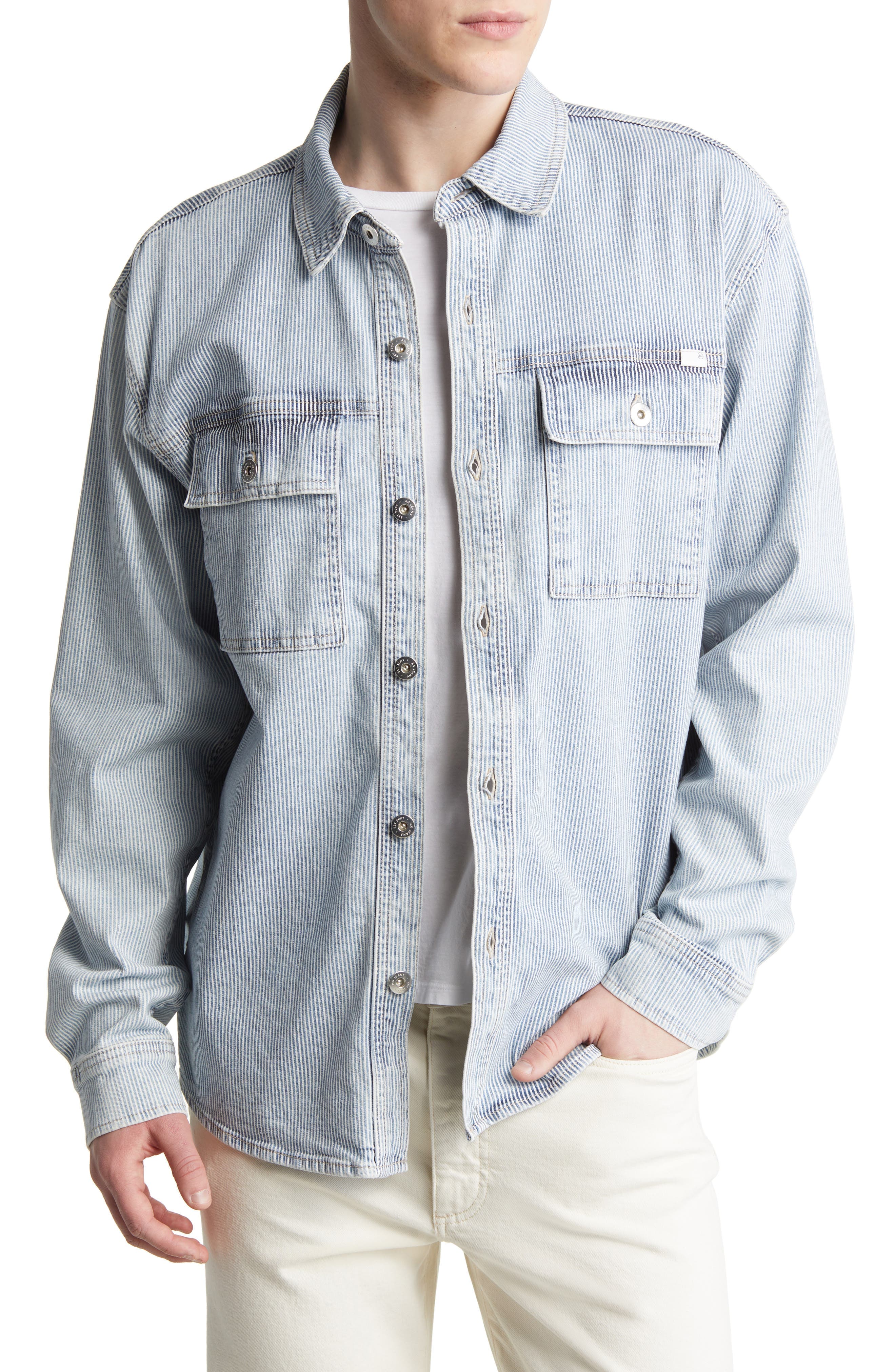Elias Railroad Stripe Shirt Jacket - image 1