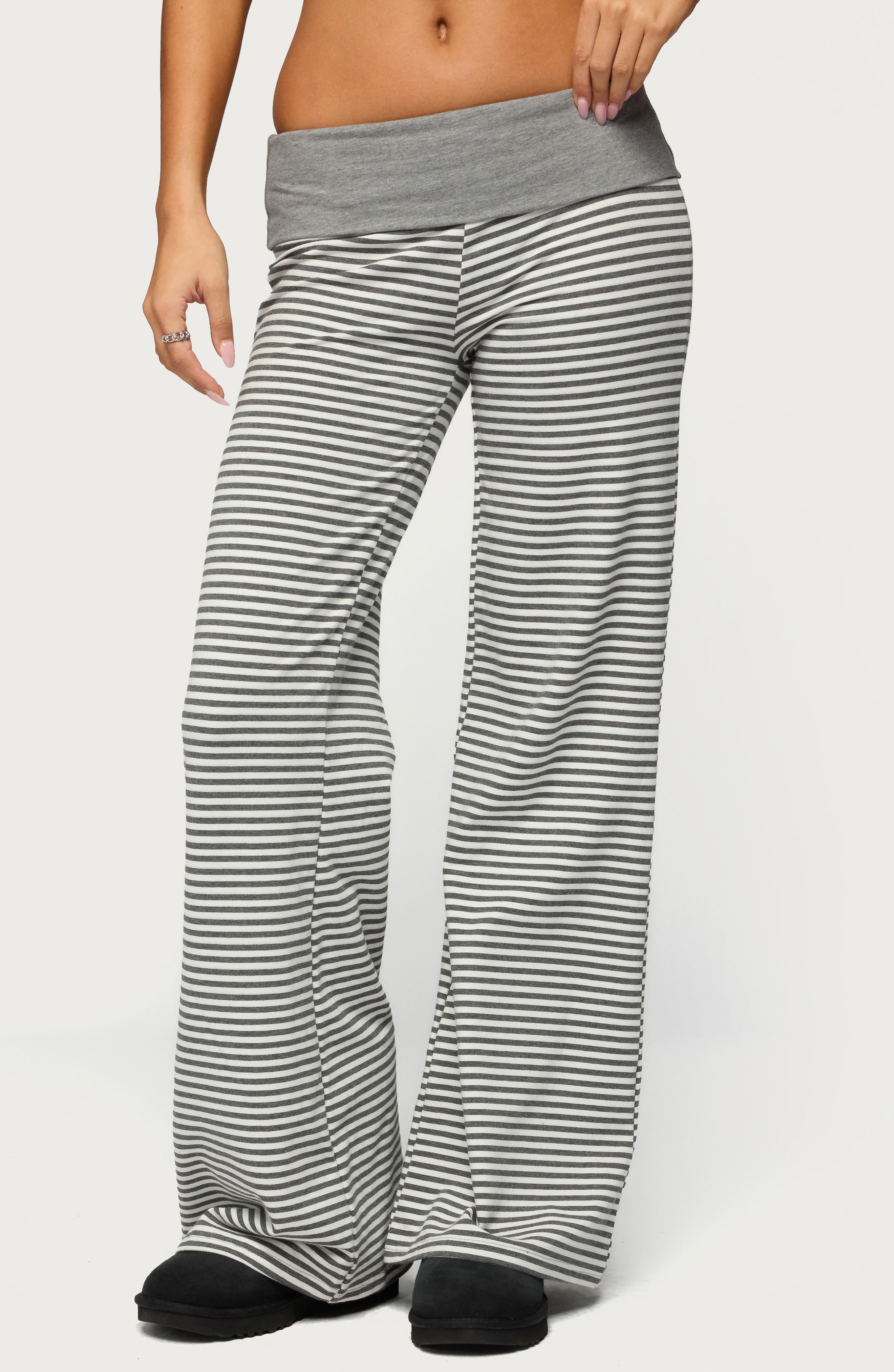 Meggy Stripe Foldover Pants - image 1