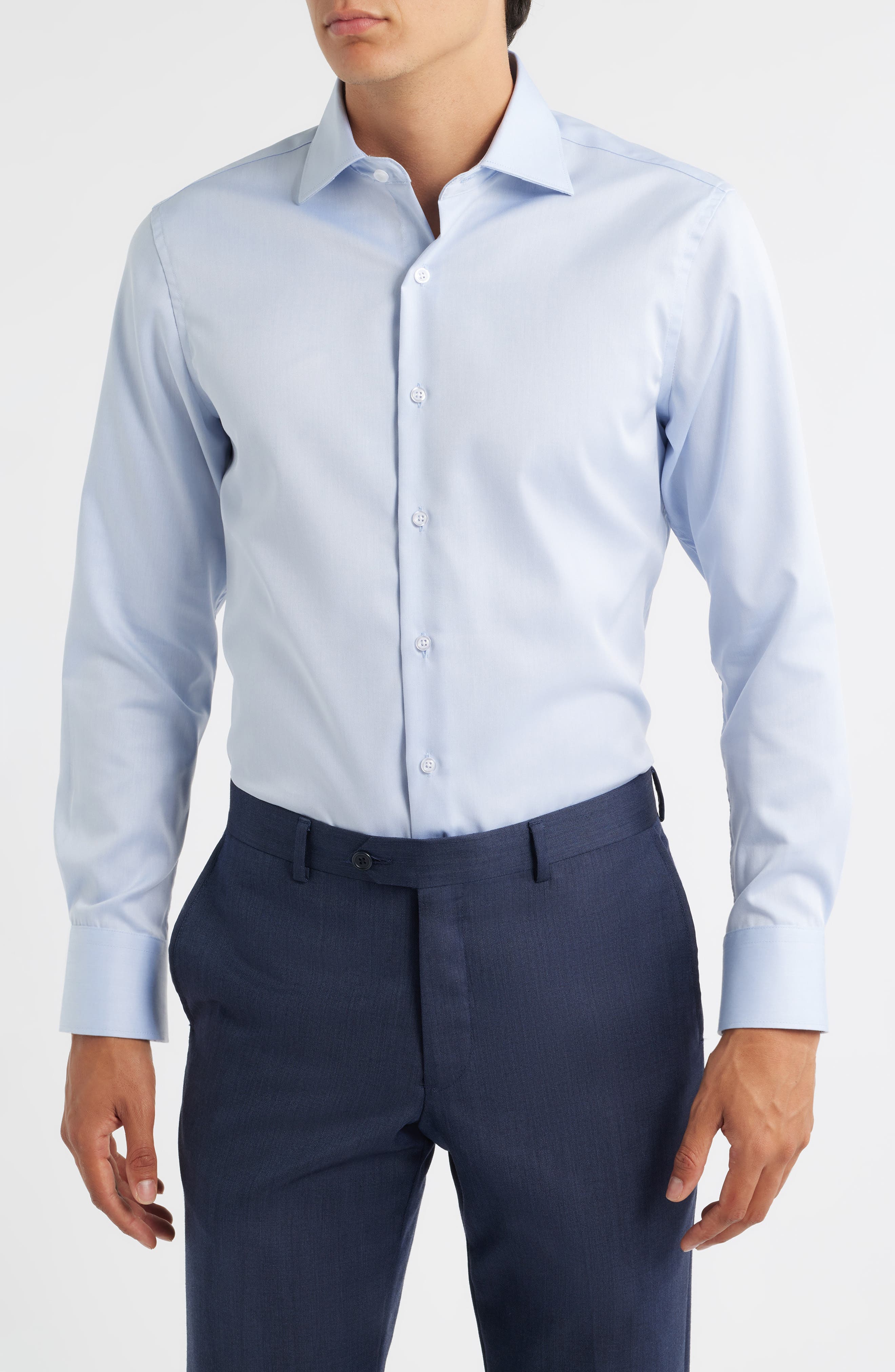 Trim Fit Twill Dress Shirt - image 1