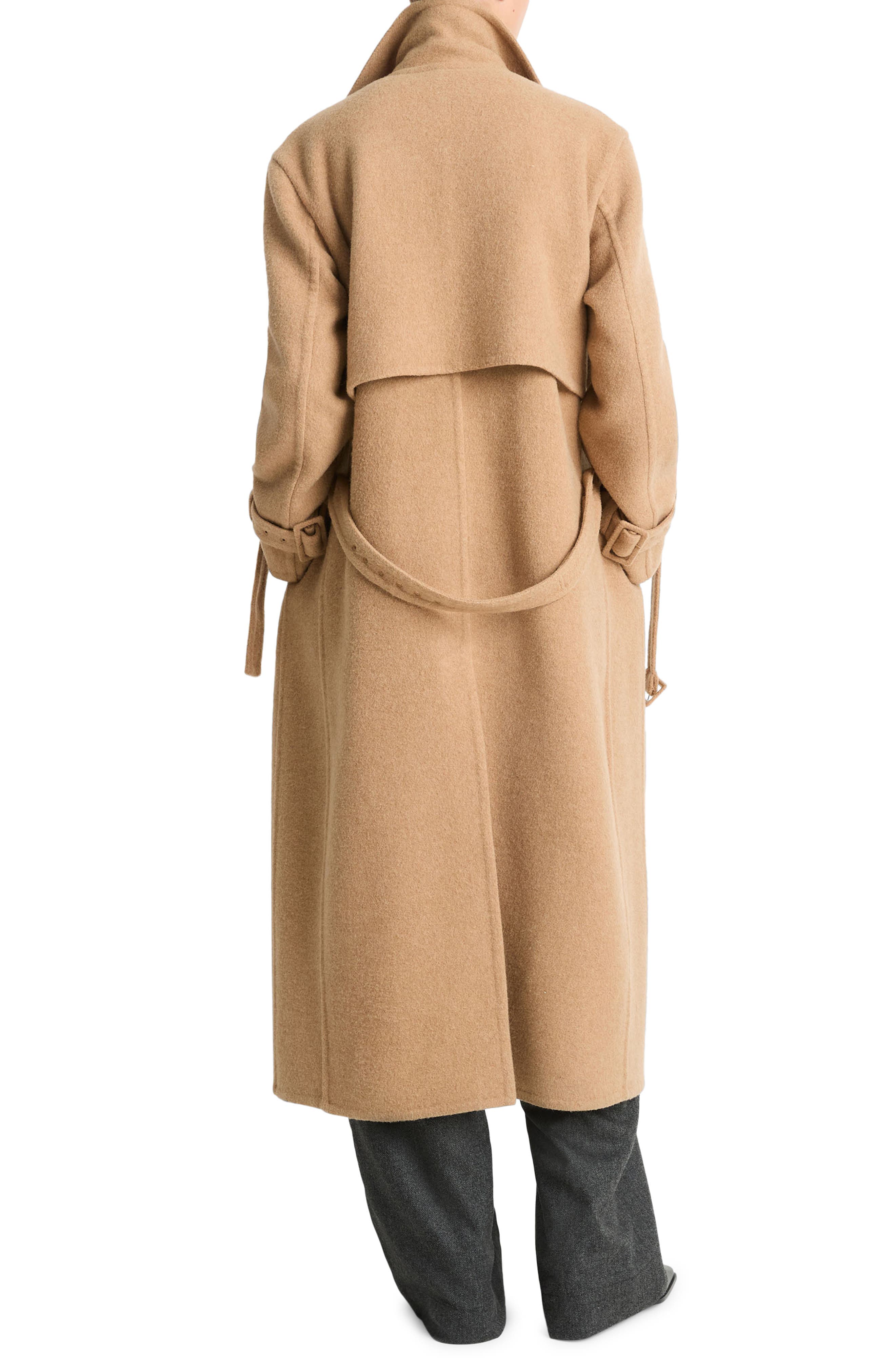 Double Breasted Wool Blend Belted Coat - image 2