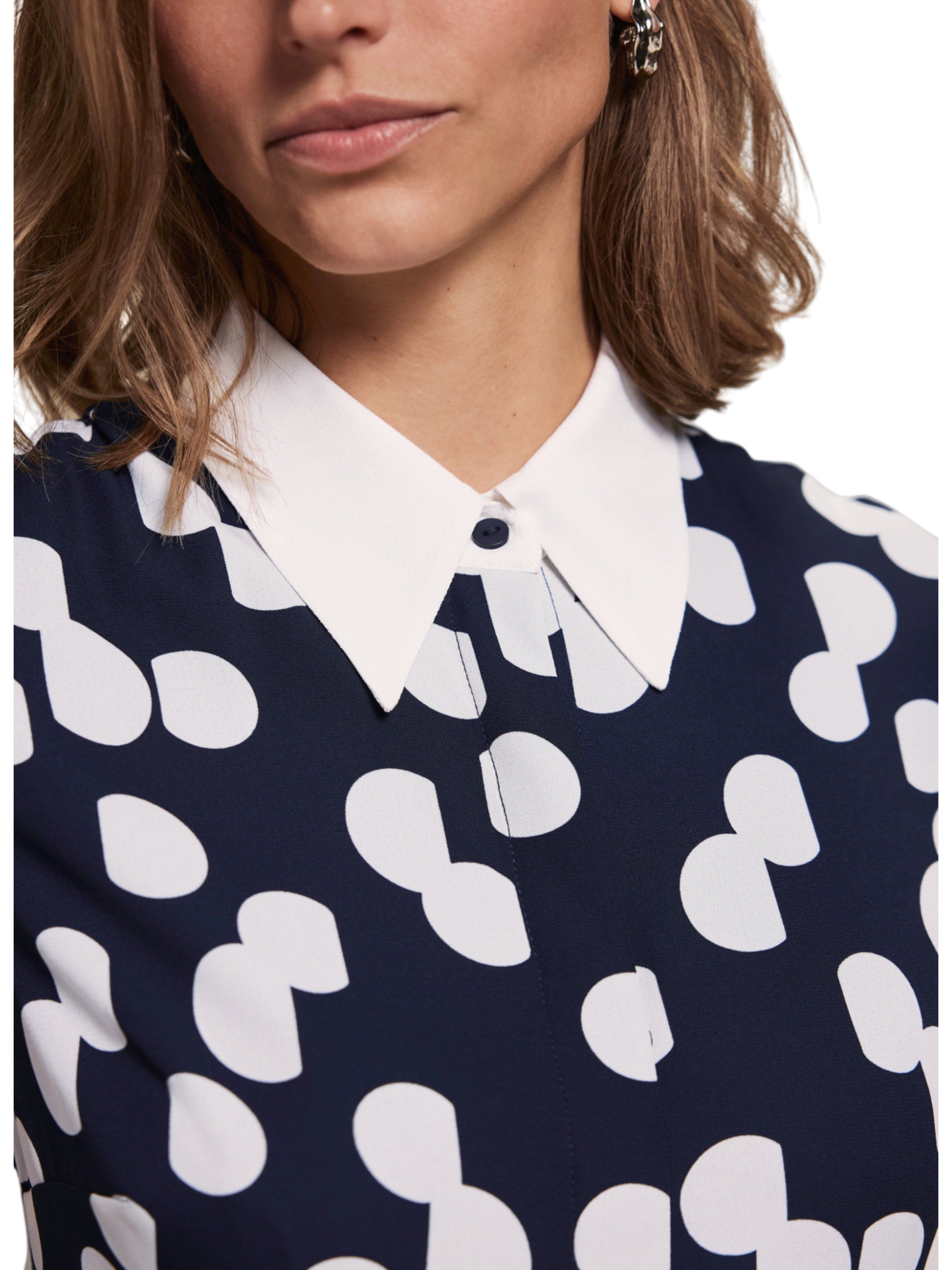 Spot Halter Shirt Midi Dress - image 2