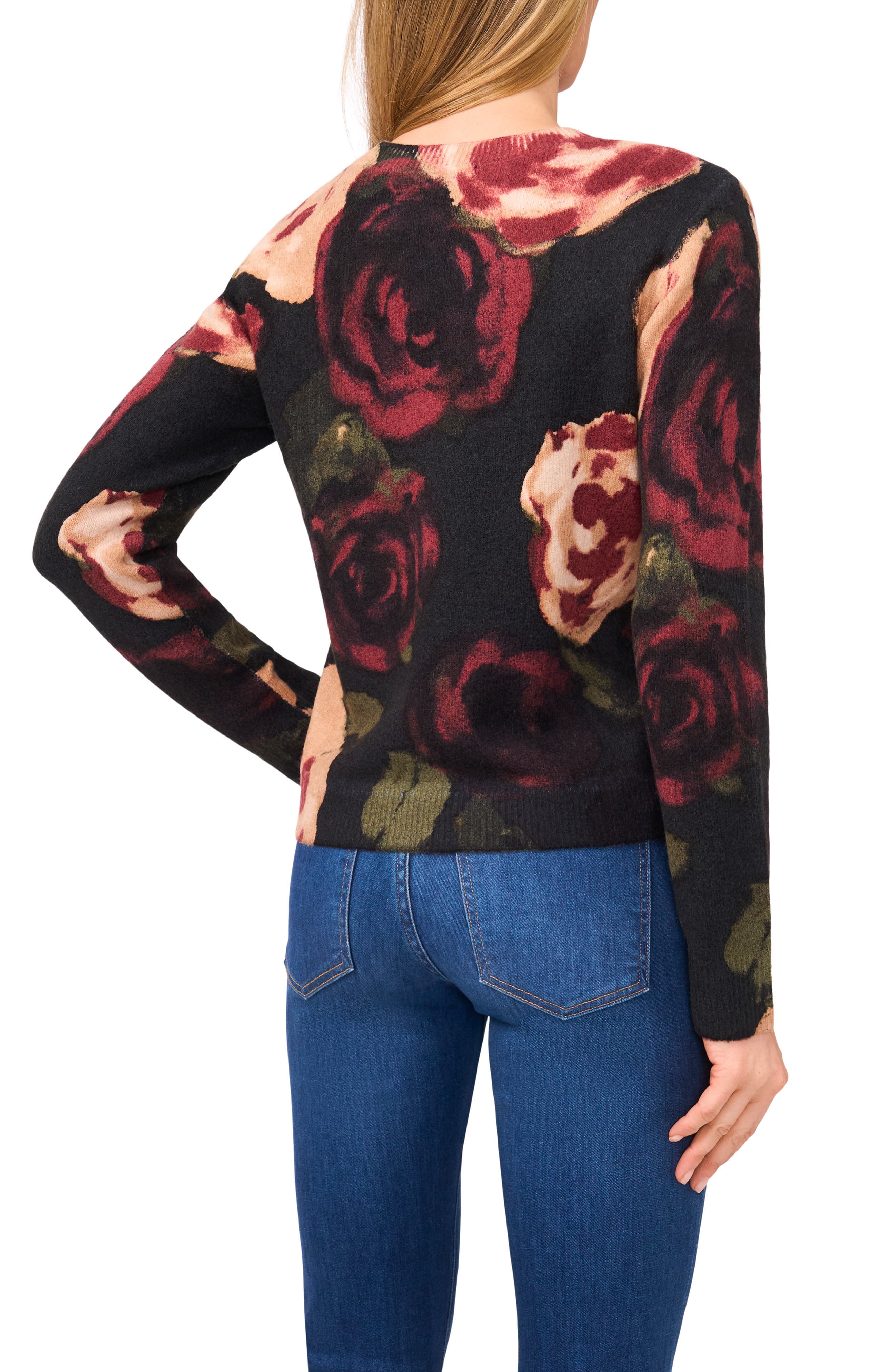 Floral Print Crewneck Sweater - image 2