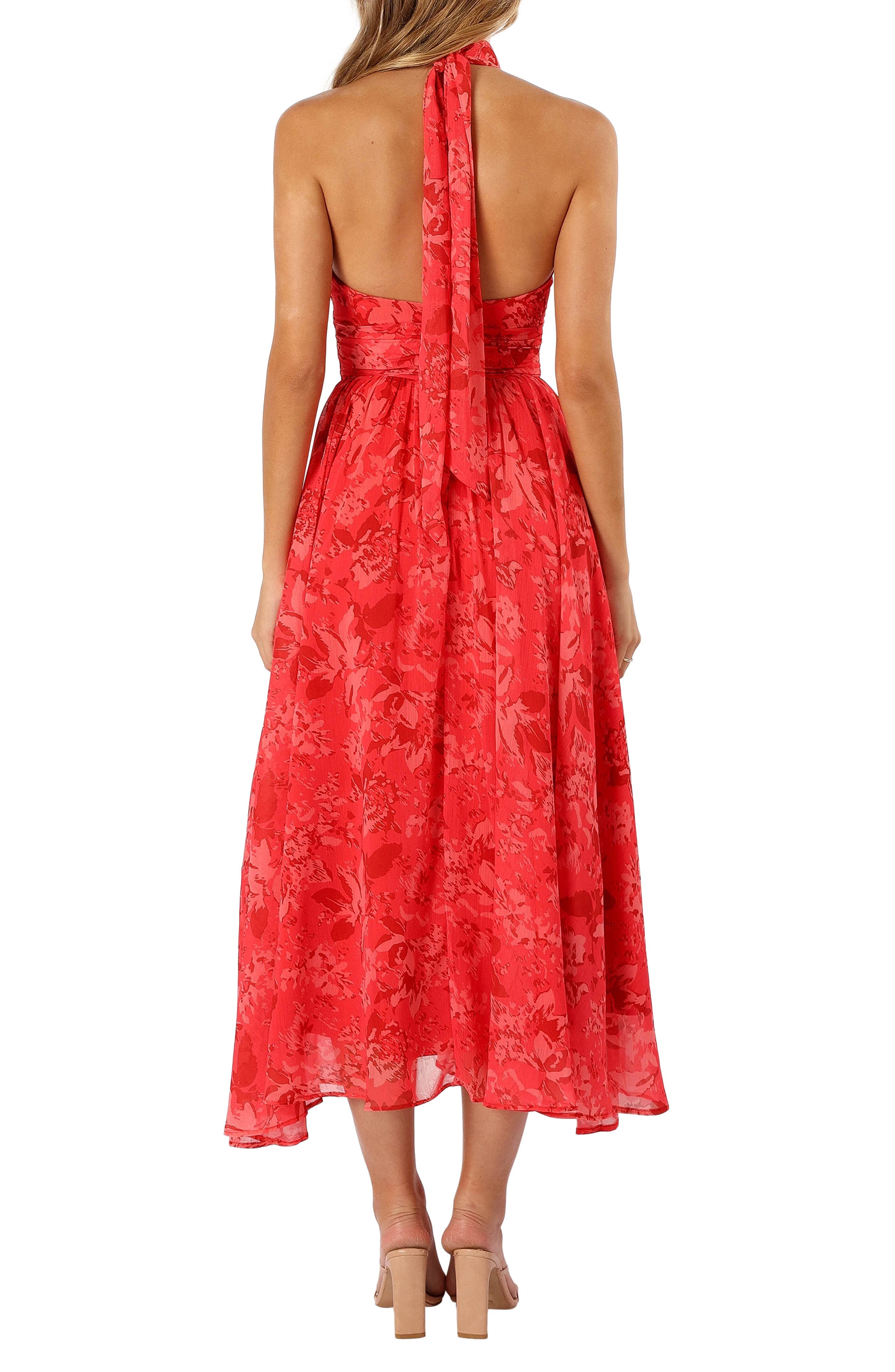 Primrose Floral Chiffon Halter Maxi Dress - image 2