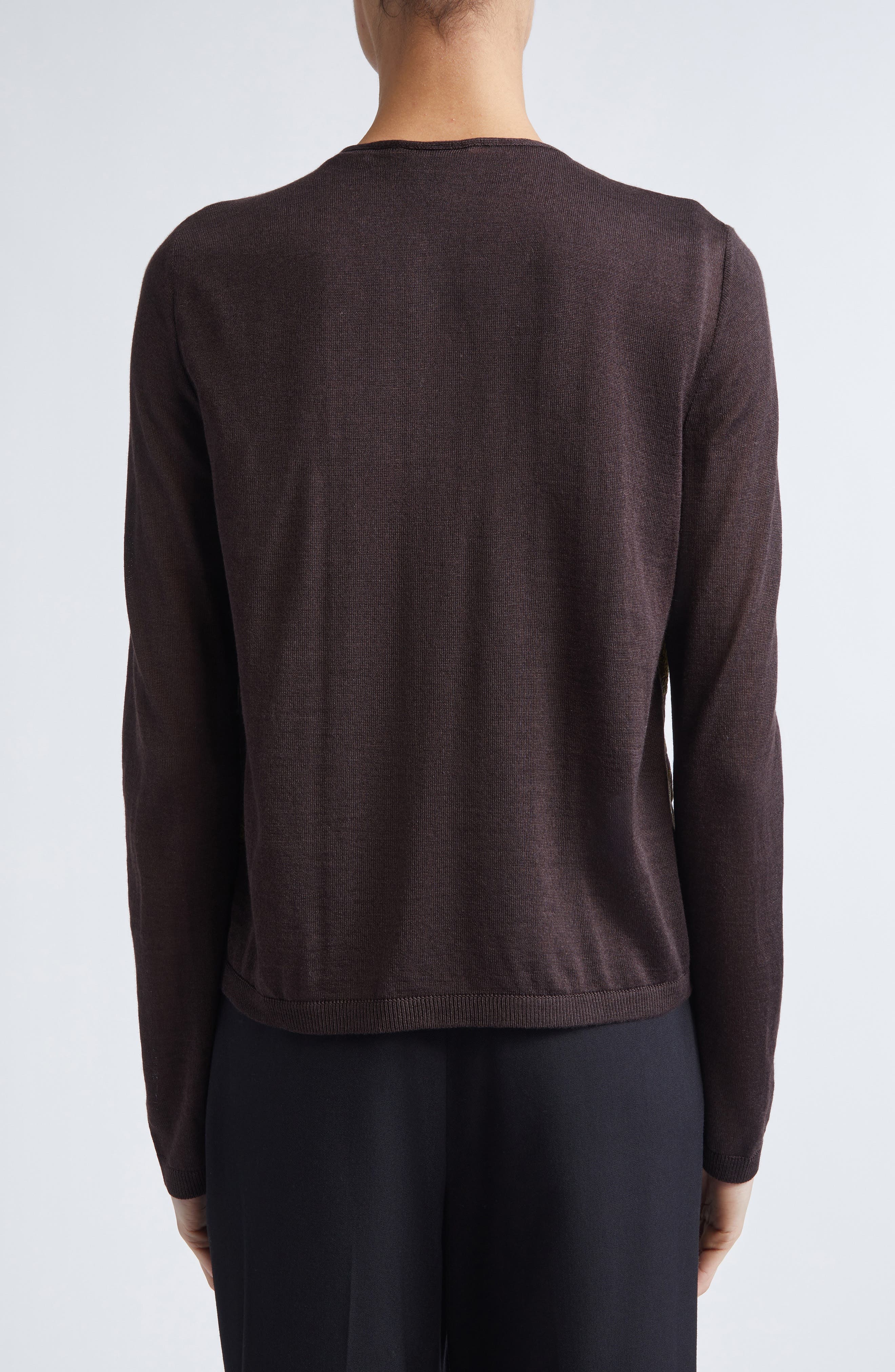Metallic Floral Jacquard Cashmere & Silk Cardigan - image 2