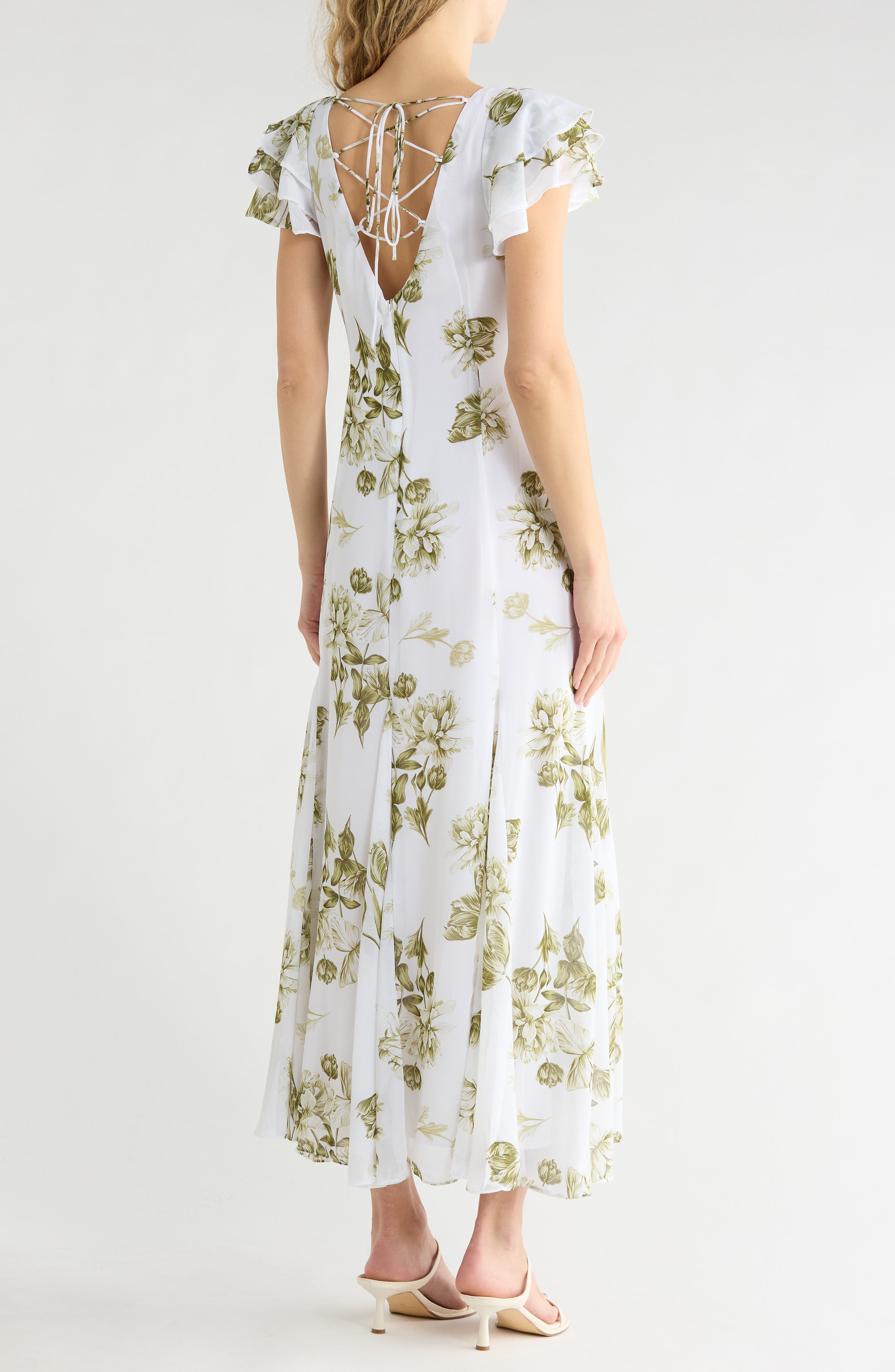 Flutter Sleeve Godet Dress - image 2