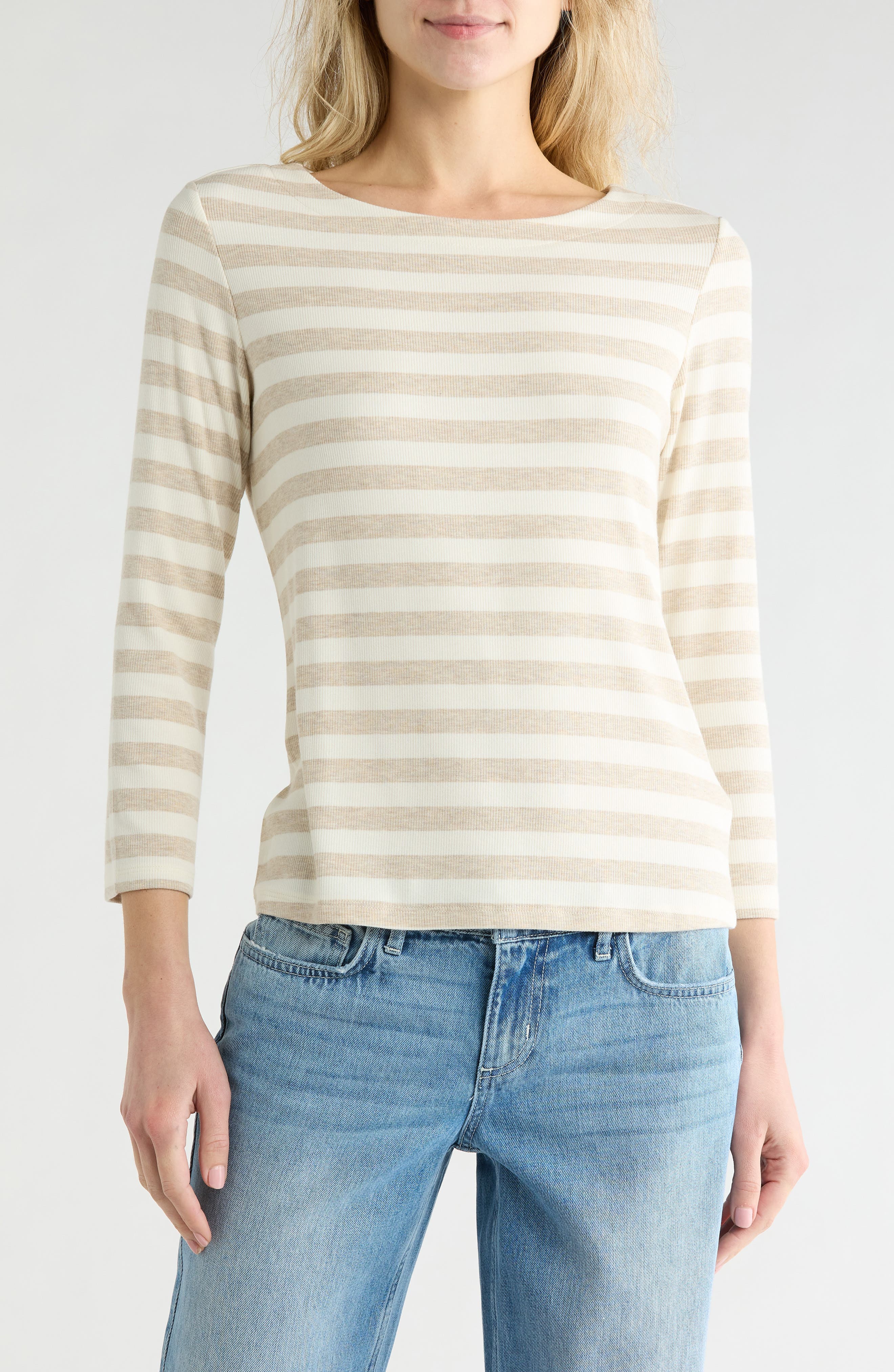 Lucille Stripe Boat Neck Top - image 1