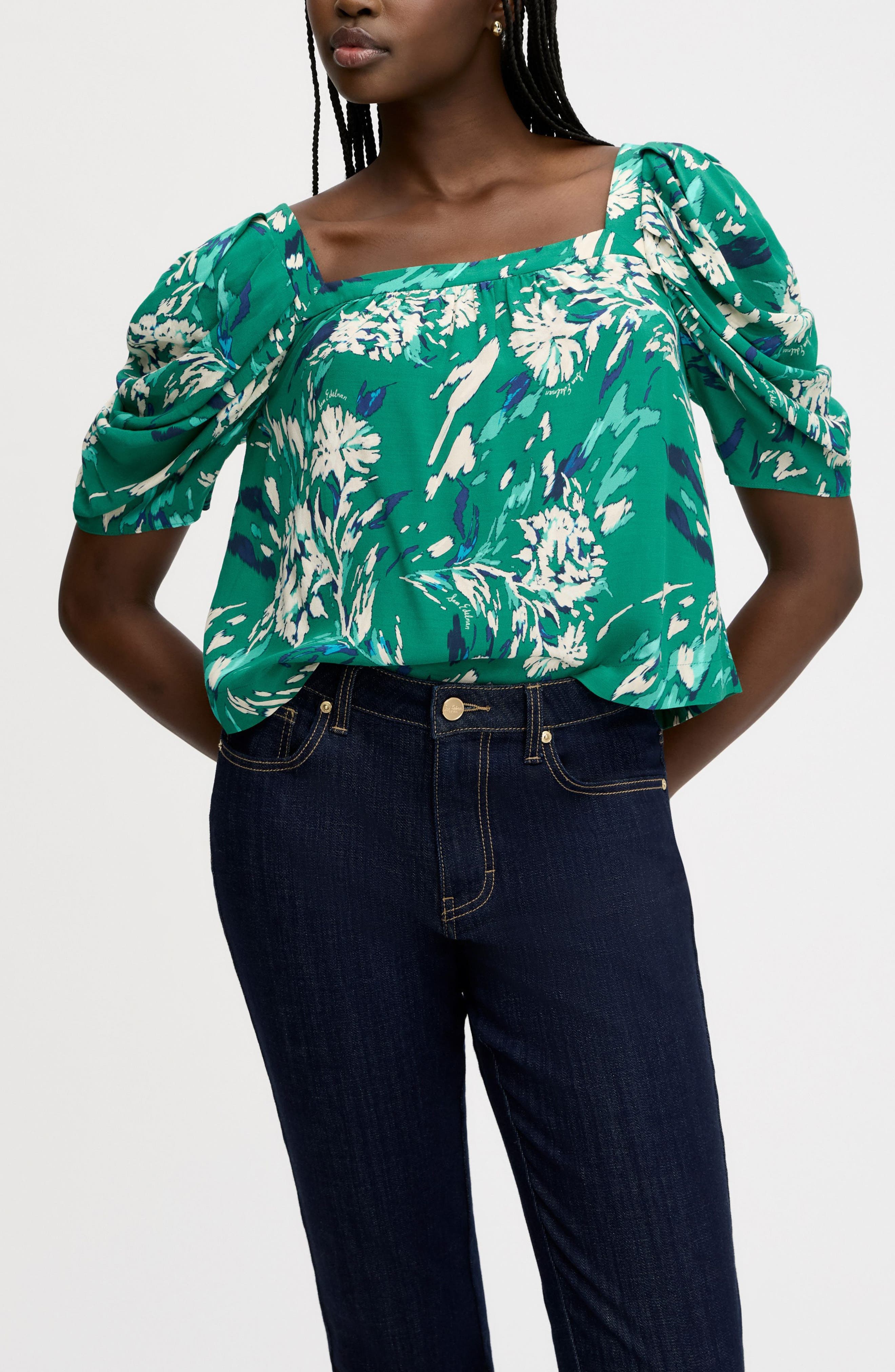 Square Neck Puff Sleeve Shirt - image 1