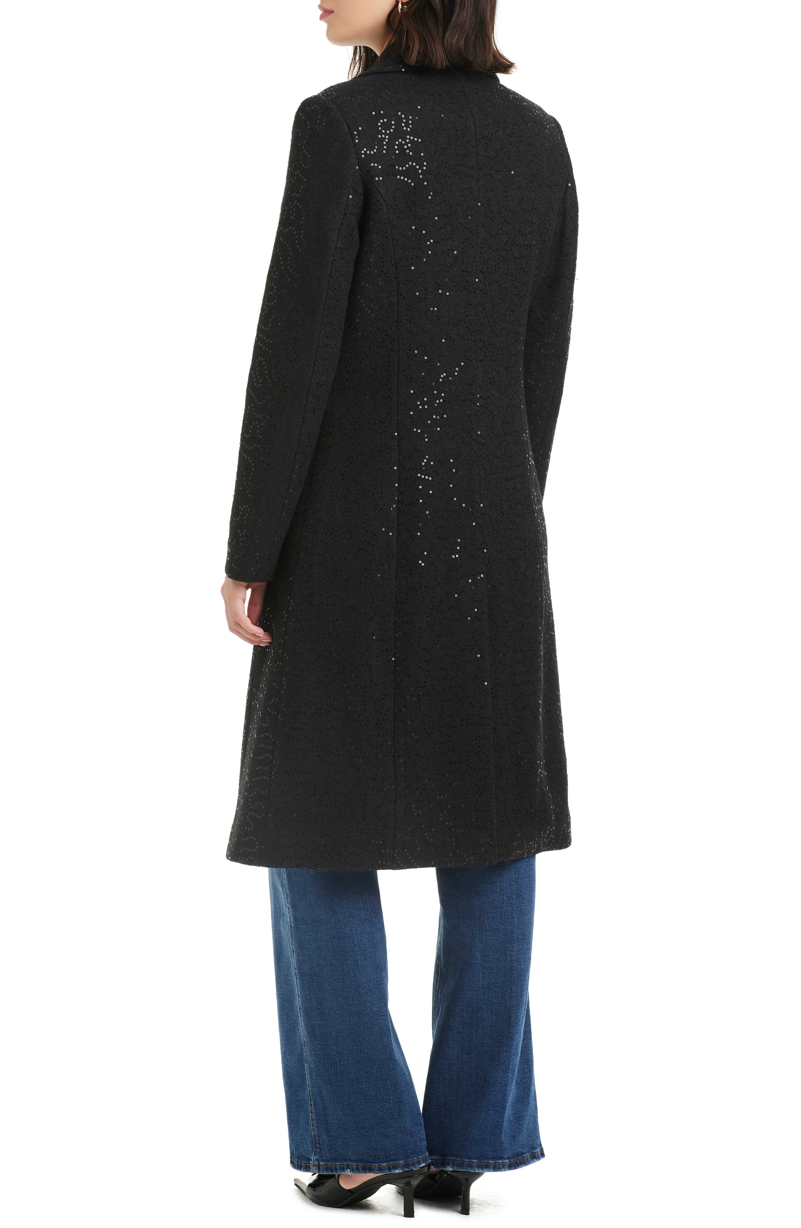 Sequin Pattern Longline Coat - image 2