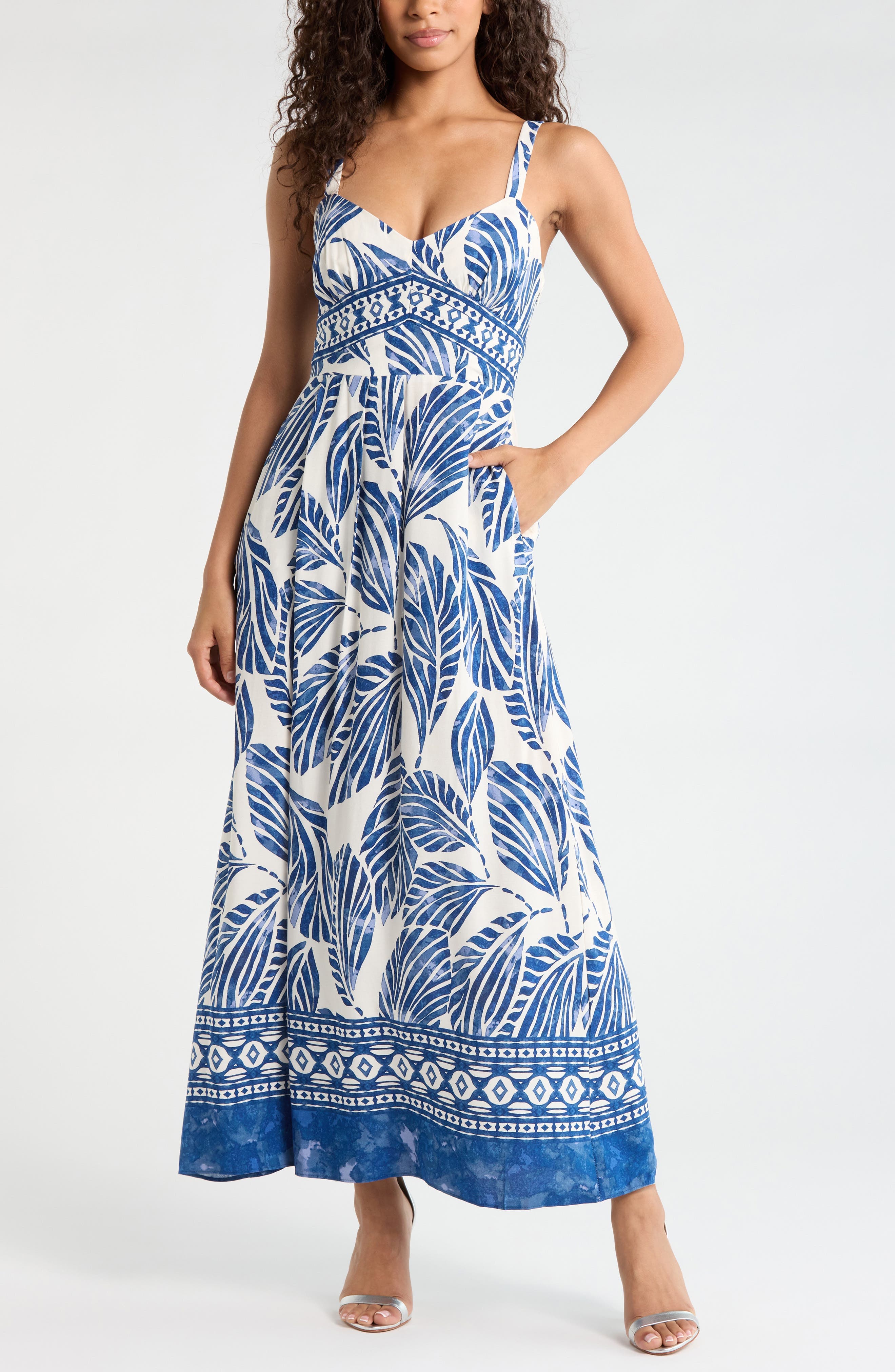 Leaf Print Sundress - image 1
