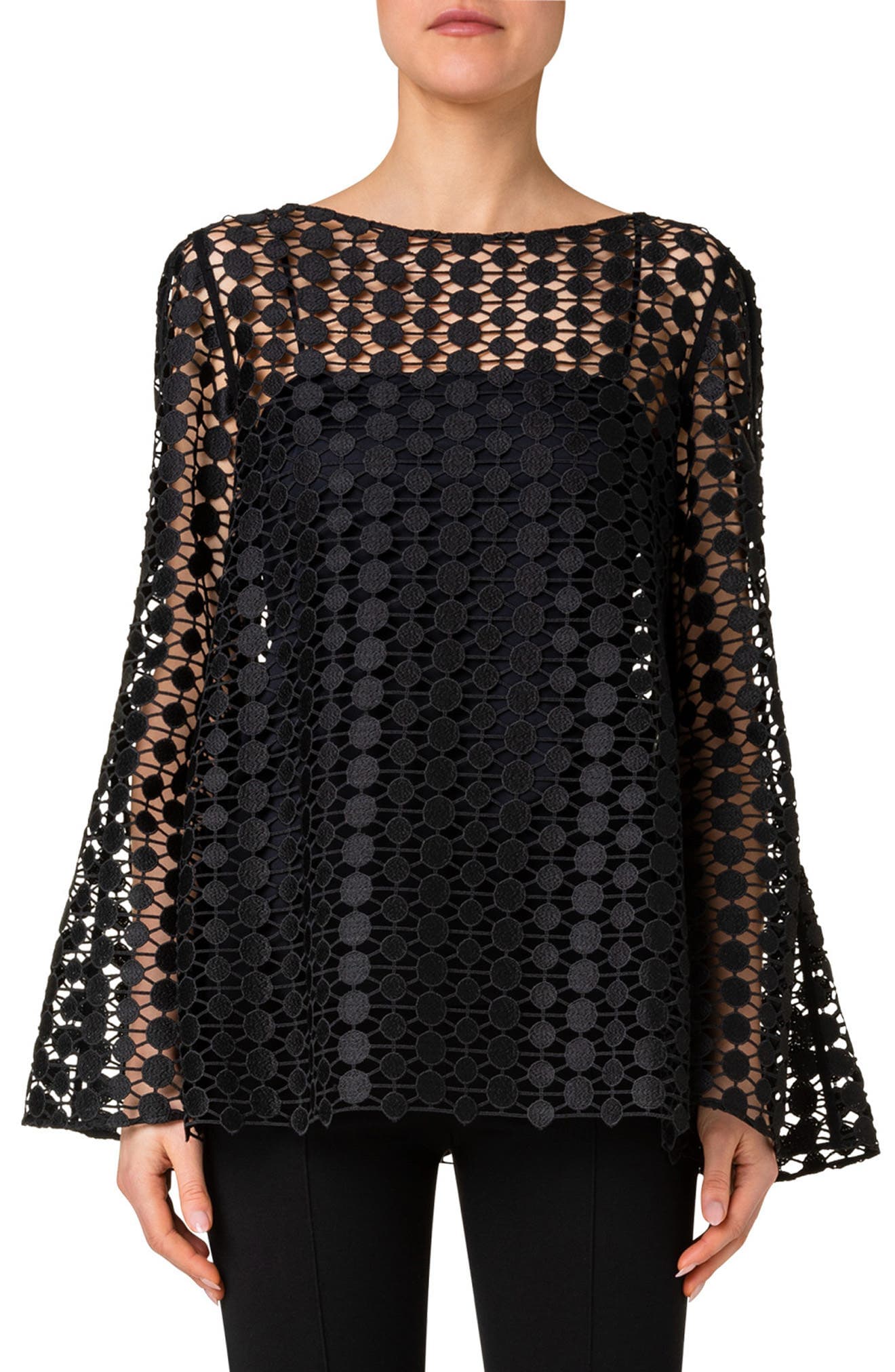 Dot Guipure Lace Blouse - image 1