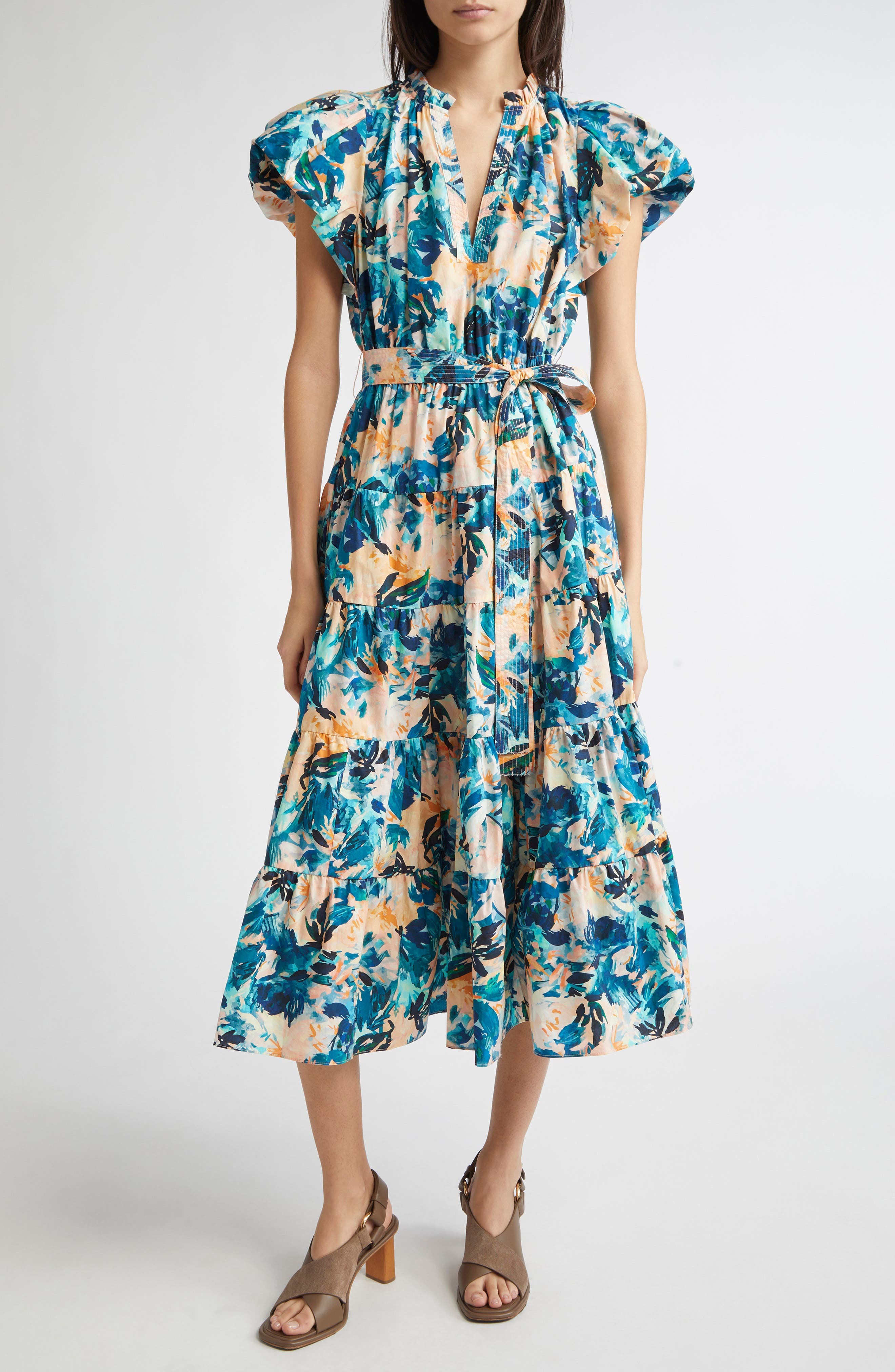 Ottilie Puff Sleeve Cotton Maxi Dress - image 1