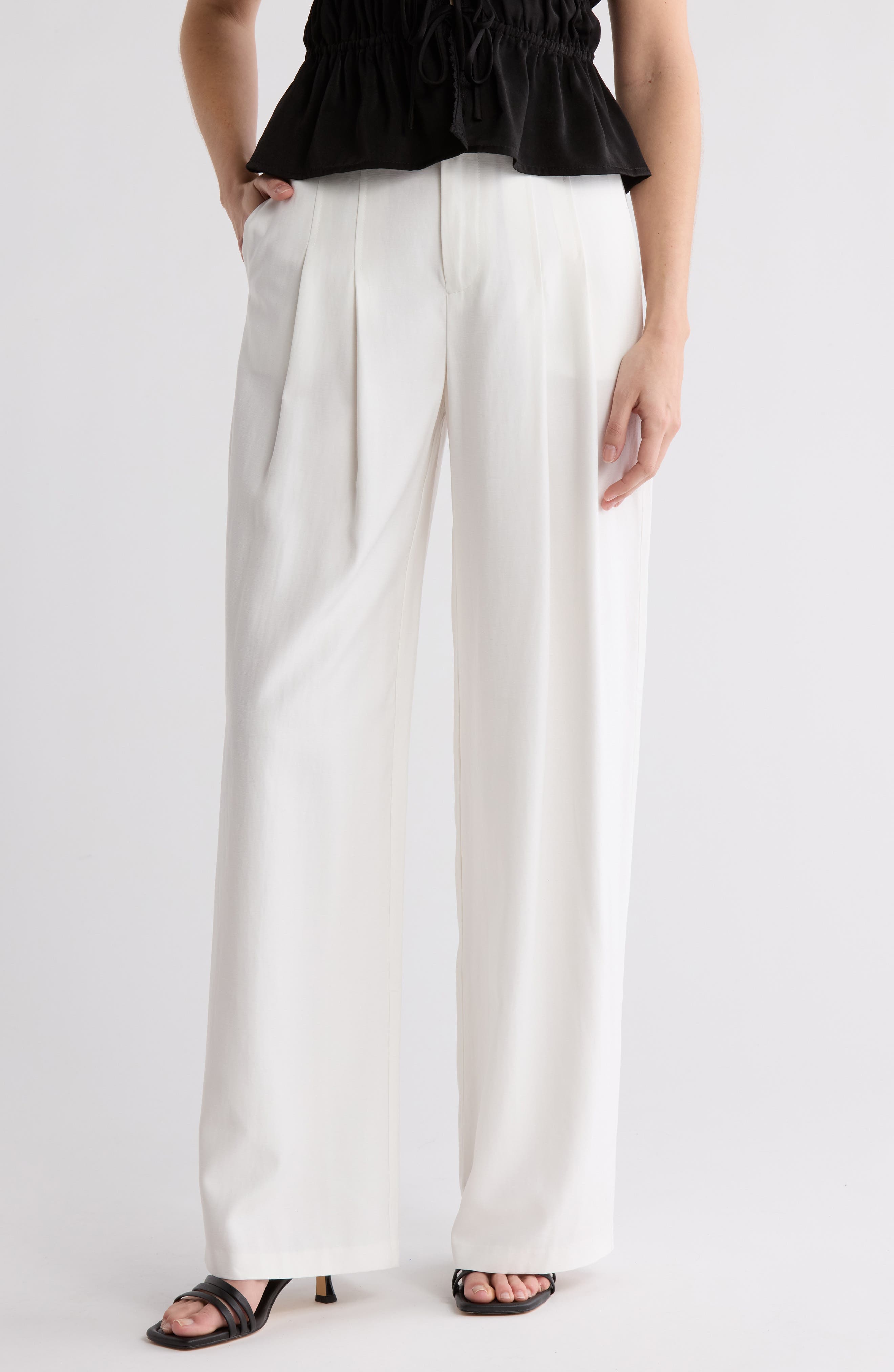 High Rise Pleated Wide Leg Pants - image 1